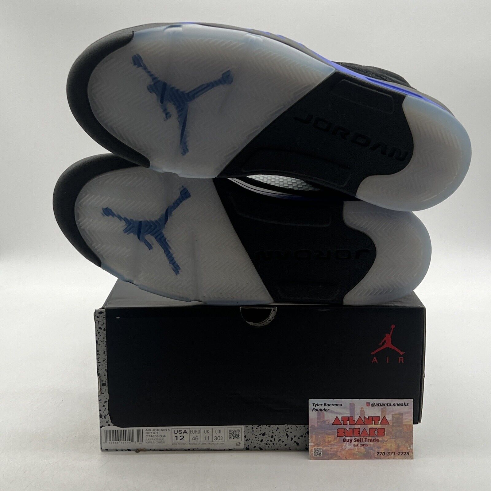 Size 12 - Jordan 5 Retro Mid Racer Blue Black Icey Suede (CT4838-004)