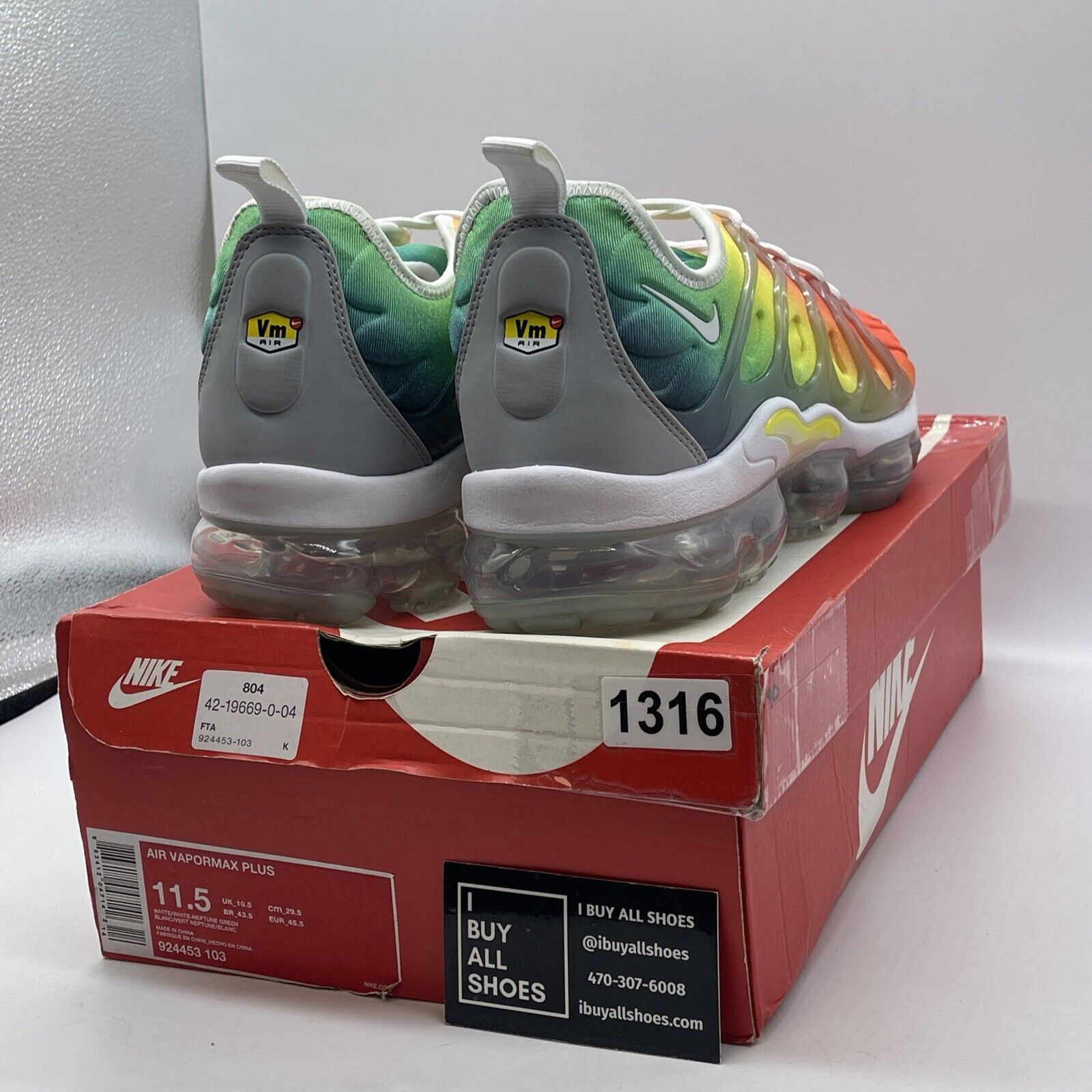 Size 11.5 - Nike Air VaporMax Plus Retuned Air Grey Red Grey Suede (924453-103)