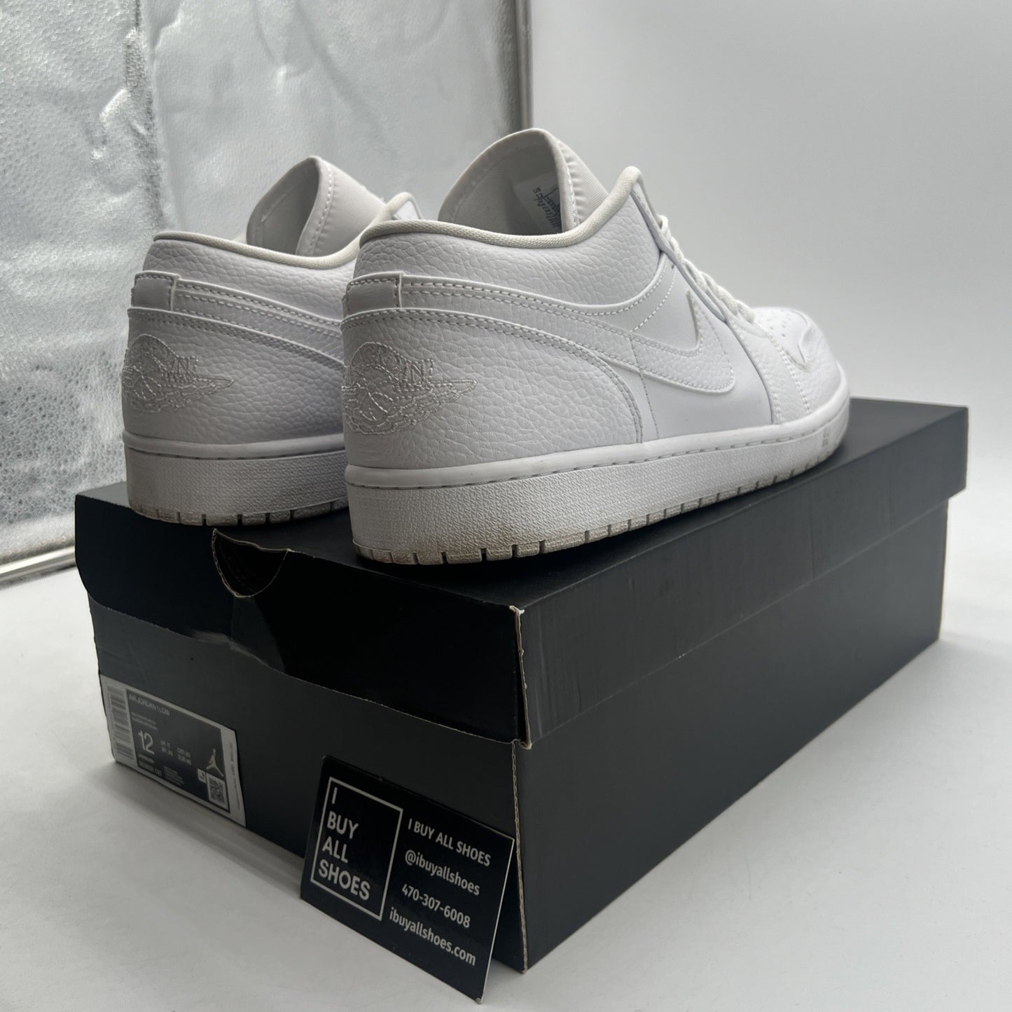 Size 12 - Air Jordan 1 Low Triple White (553558-130)