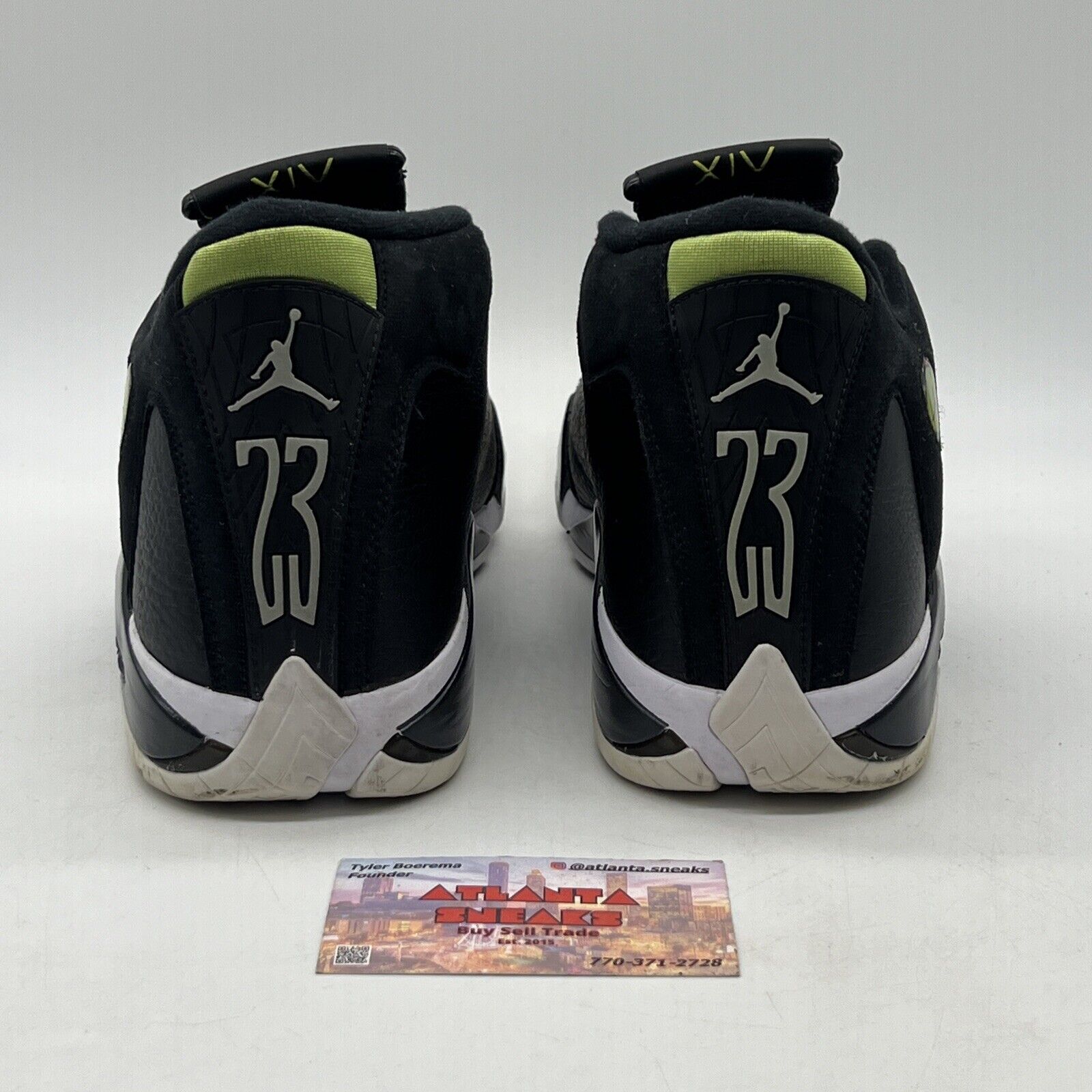 Size 9 - Air Jordan 14 Retro 2016 Indiglo Black Green White Leather (487471-005)