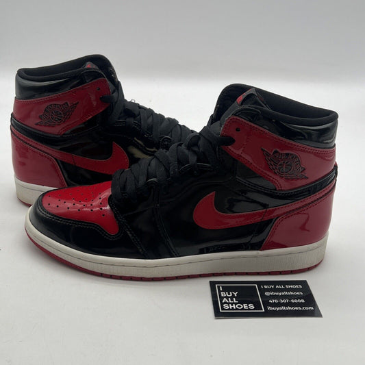 Size 10 - Air Jordan 1 Retro OG High Patent Bred (555088-063)