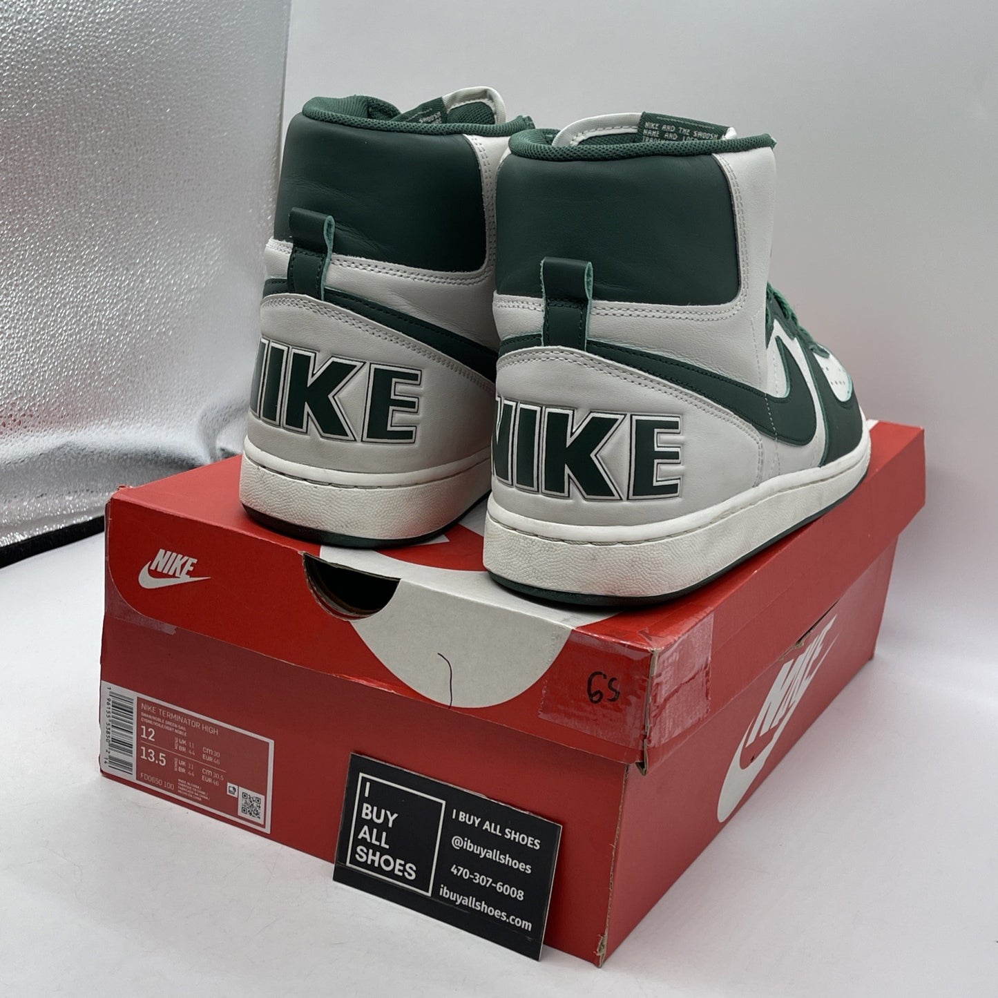 Size 12 - Nike Terminator High Noble Green White Leather (FD0650-100)