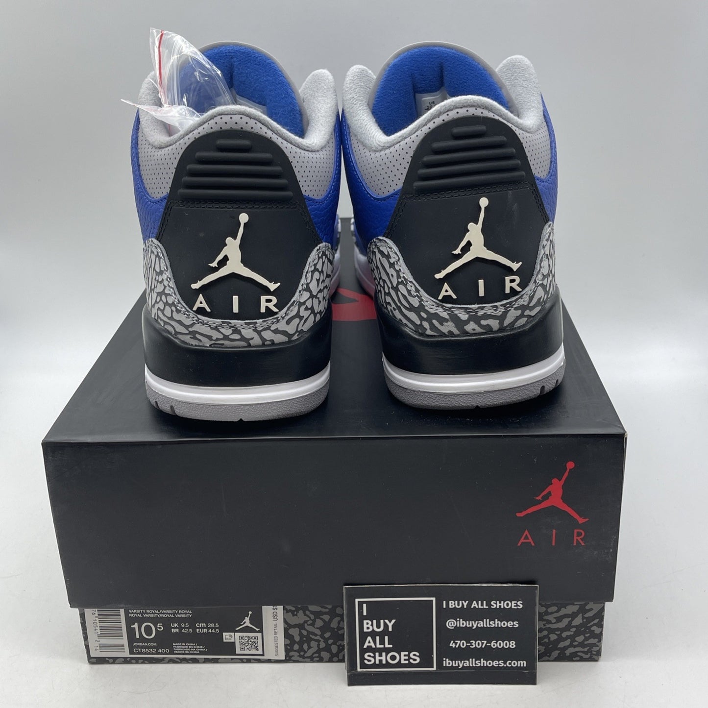 Size 10.5 - Air Jordan 3 Retro Varsity Royal 2020 (CT8532-400)