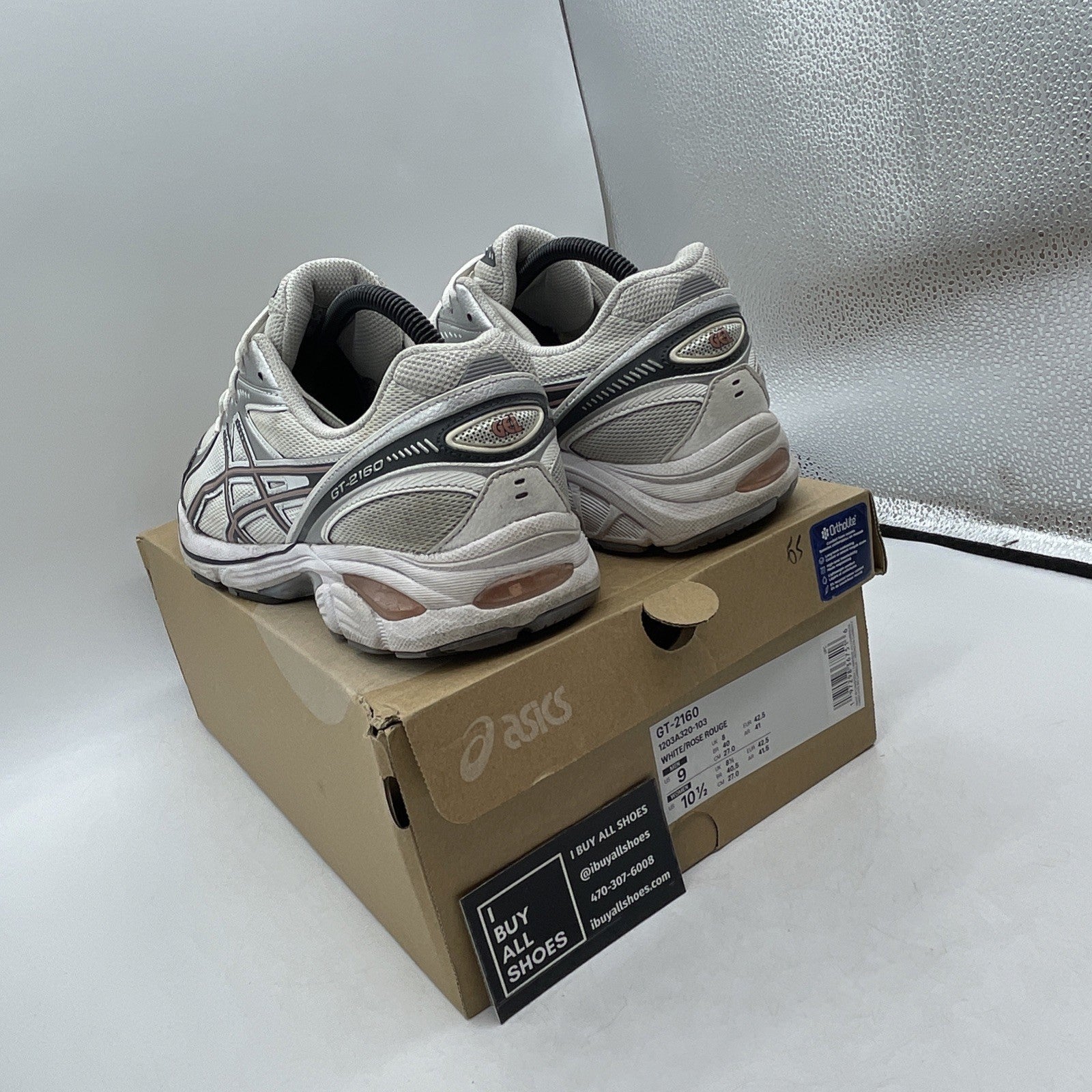 Size 9 - ASICS GT 2160 White Rose Rouge (1203A320-103)