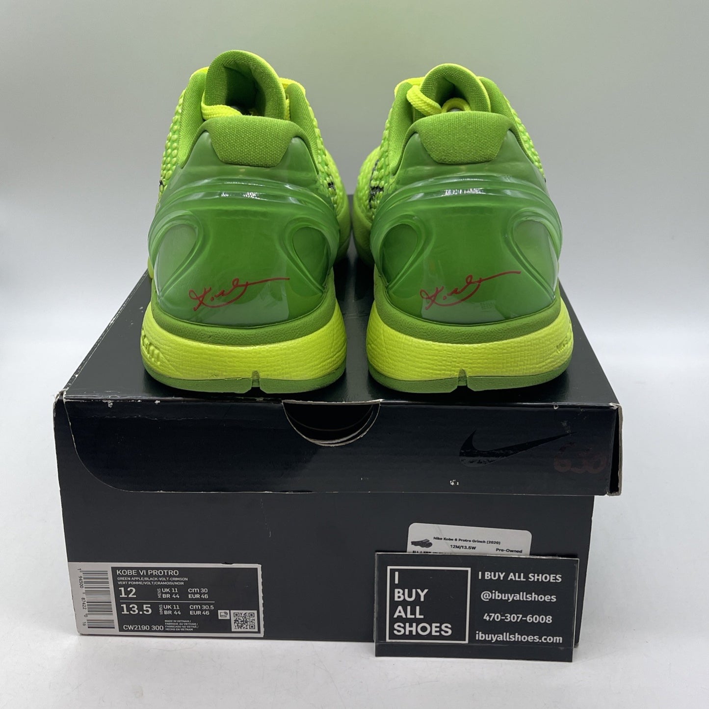 Size 12 - Nike Zoom Kobe 6 Protro Low Grinch (CW2190-300)
