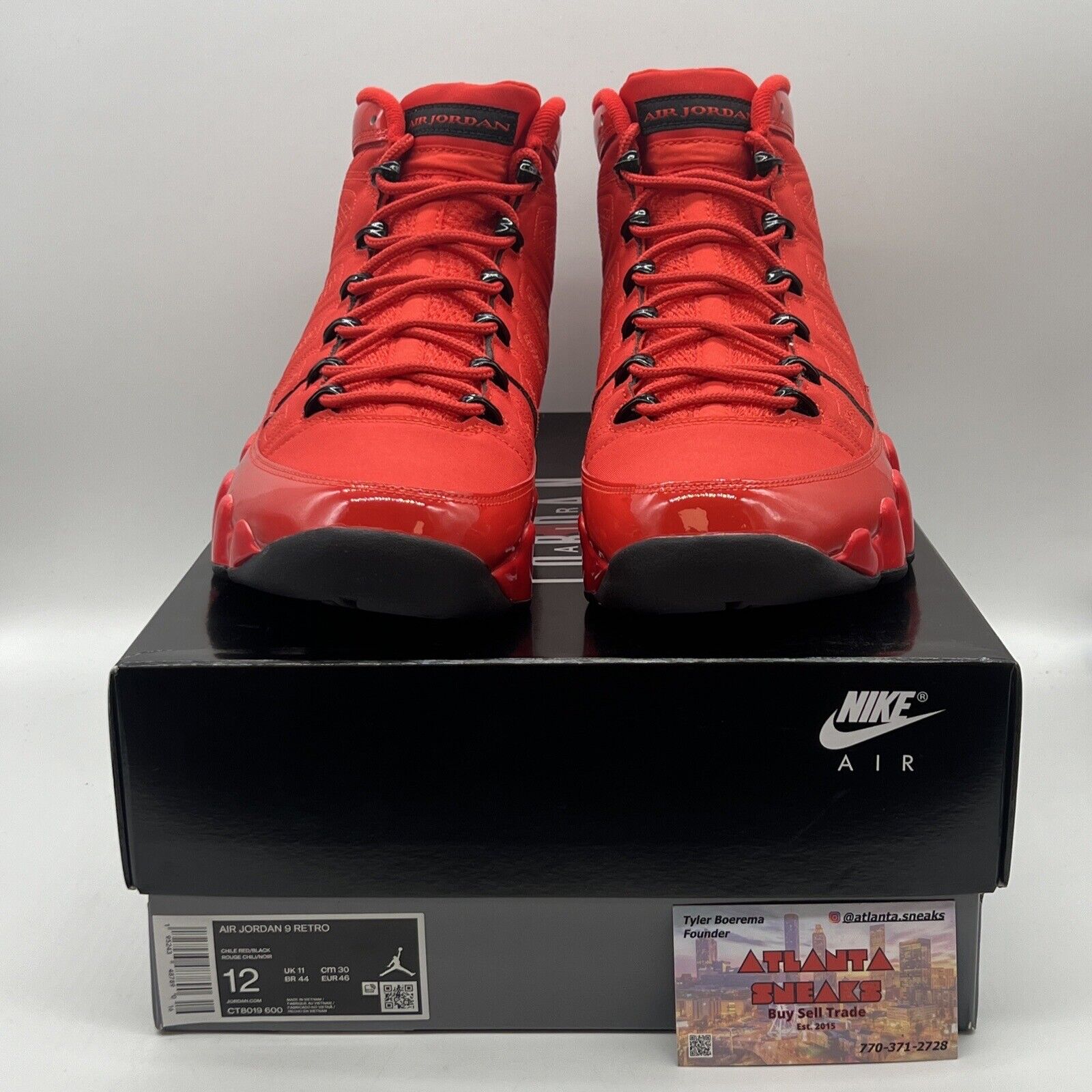 Size 12 - Jordan 9 Chile Red Brand New Og All Black