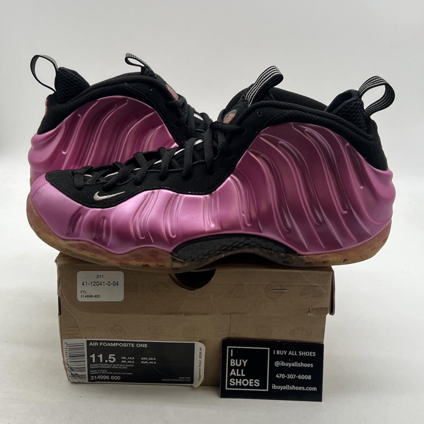 Size 11.5 - Nike Air Foamposite One Pearlized Pink (314996-600)