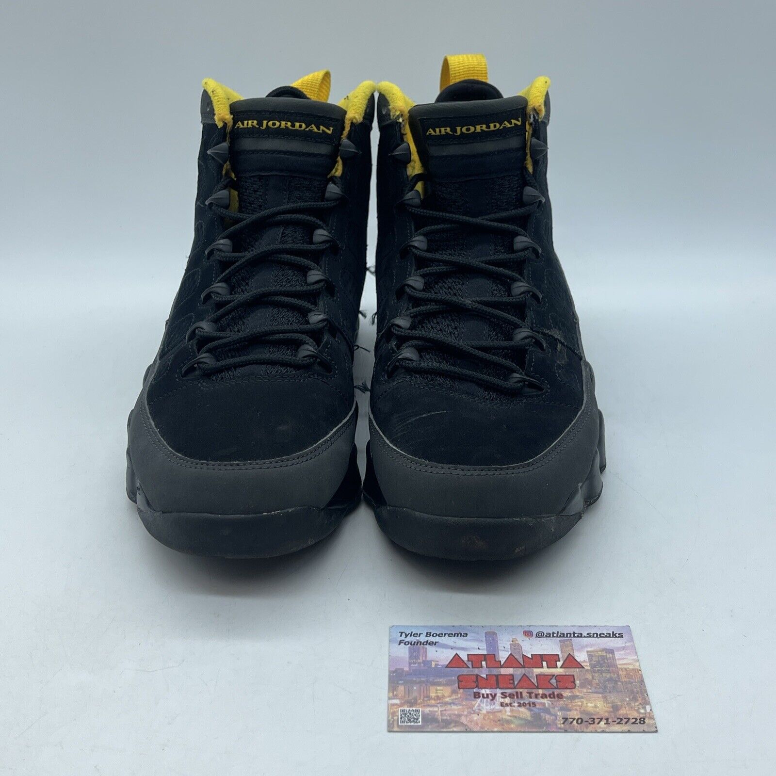 Size 8 - Jordan 9 Retro Black Yellow Suede (CT8019-070)