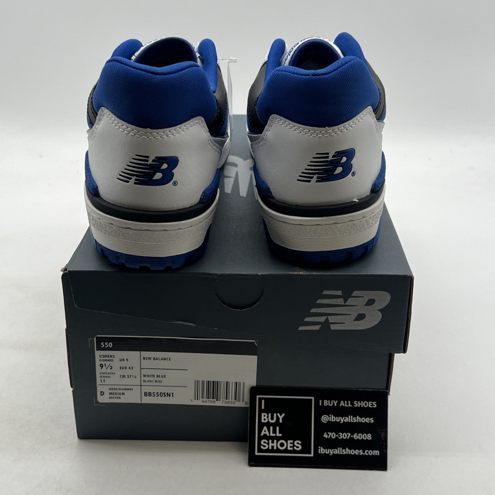 Size 9.5 - New Balance 550 White Team Royal (BB550SN1)