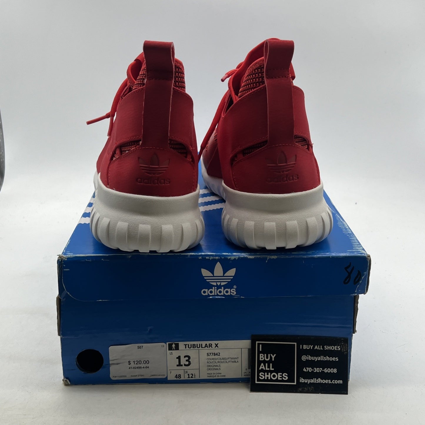 Size 13 - Adidas Tubular X Collegiate Red (S77842)