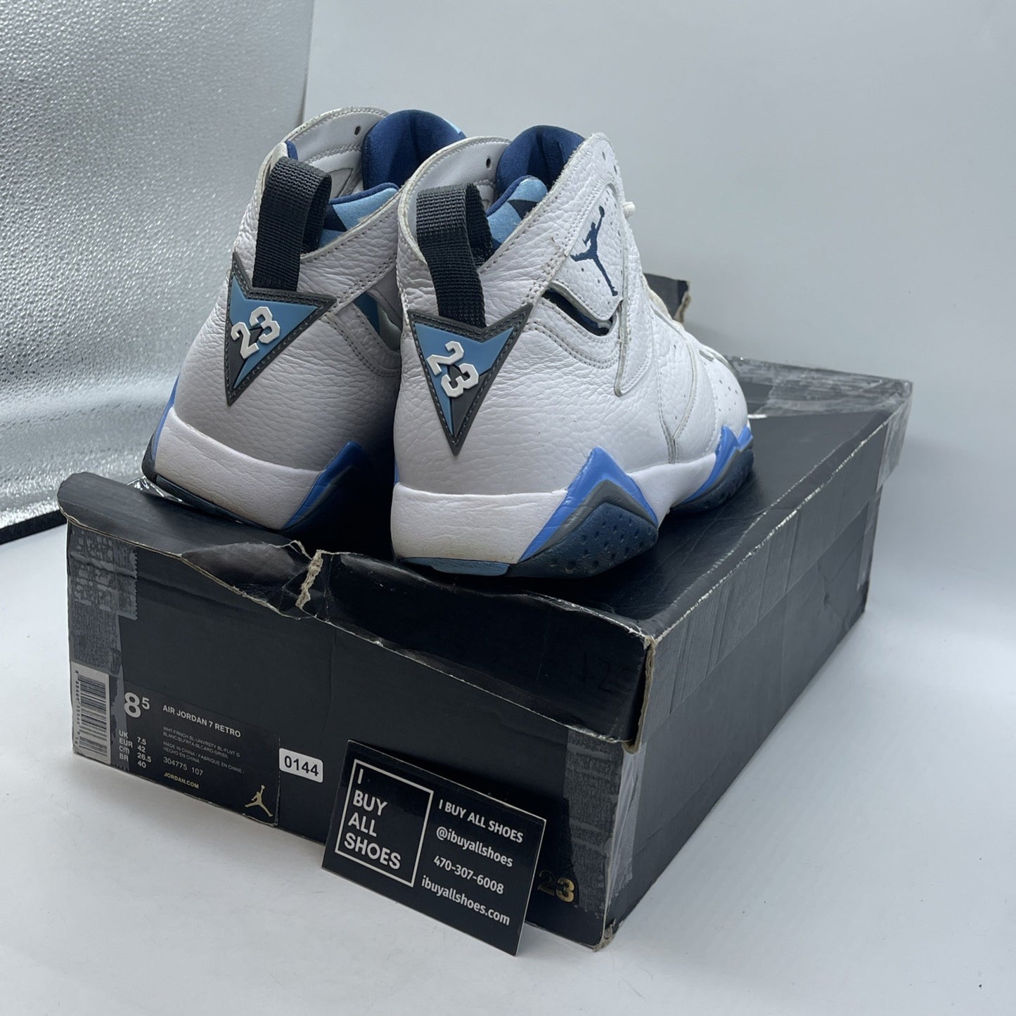 Size 8.5 - Air Jordan 7 Retro 2015 French Blue White Leather (304775-107)