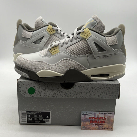 Size 12 - Jordan 4 Retro SE Low Craft Suede Grey Leather  (DV3742-021)