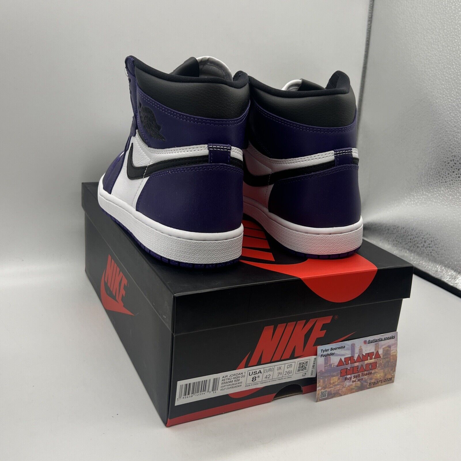 Size 8.5 - Jordan 1 Retro OG High Court Purple 2.0 Brand New Og All Leather DS
