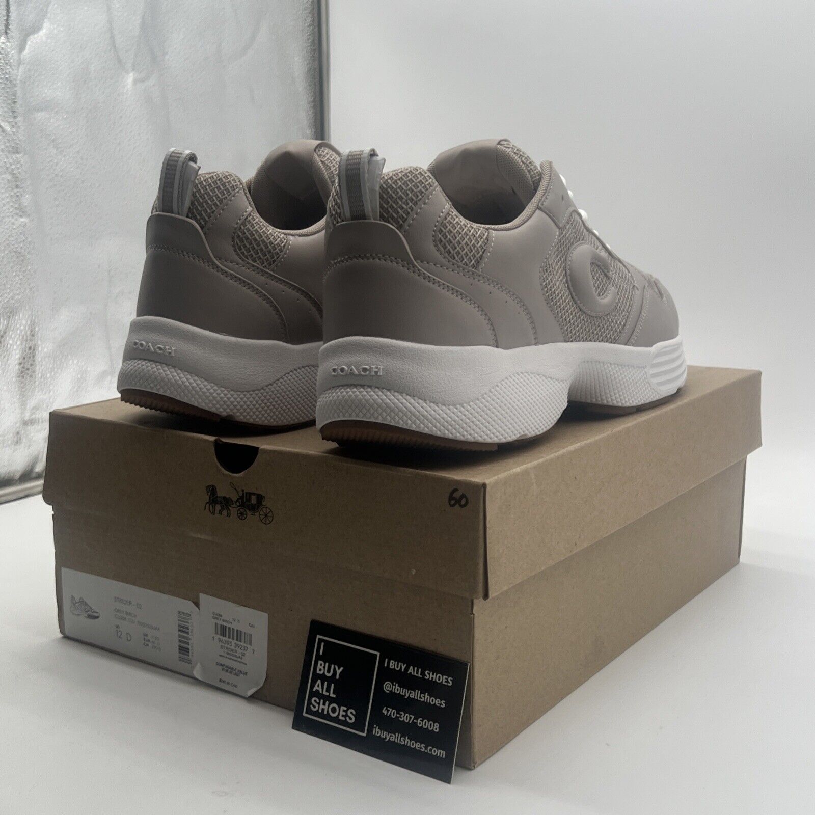 Size 12 - Coach Women’s Strider Sneaker Grey Birch CP837. NIB