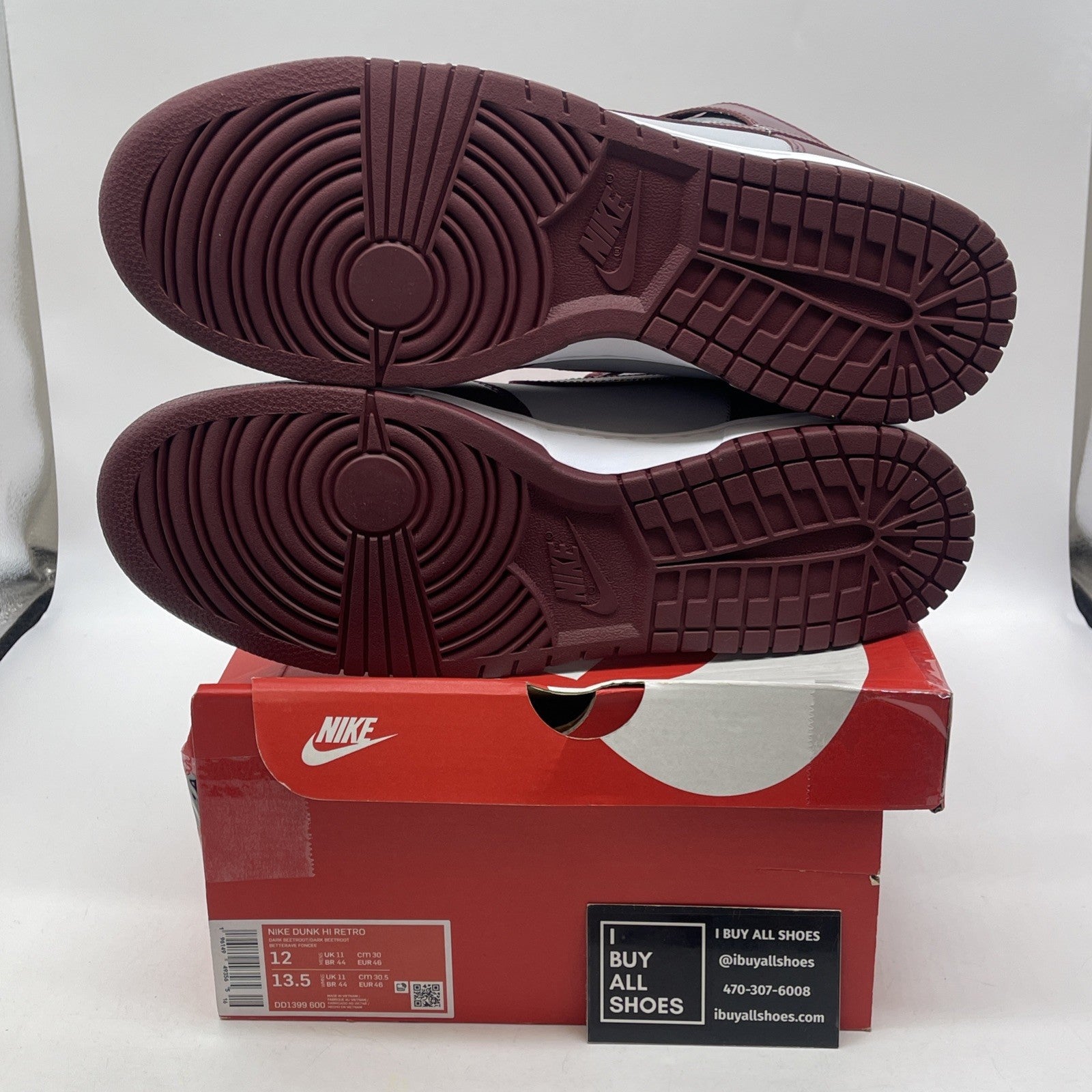 Size 12 - Nike Dunk High Dark Beetroot Grey Purple Leather (DD1399-600)