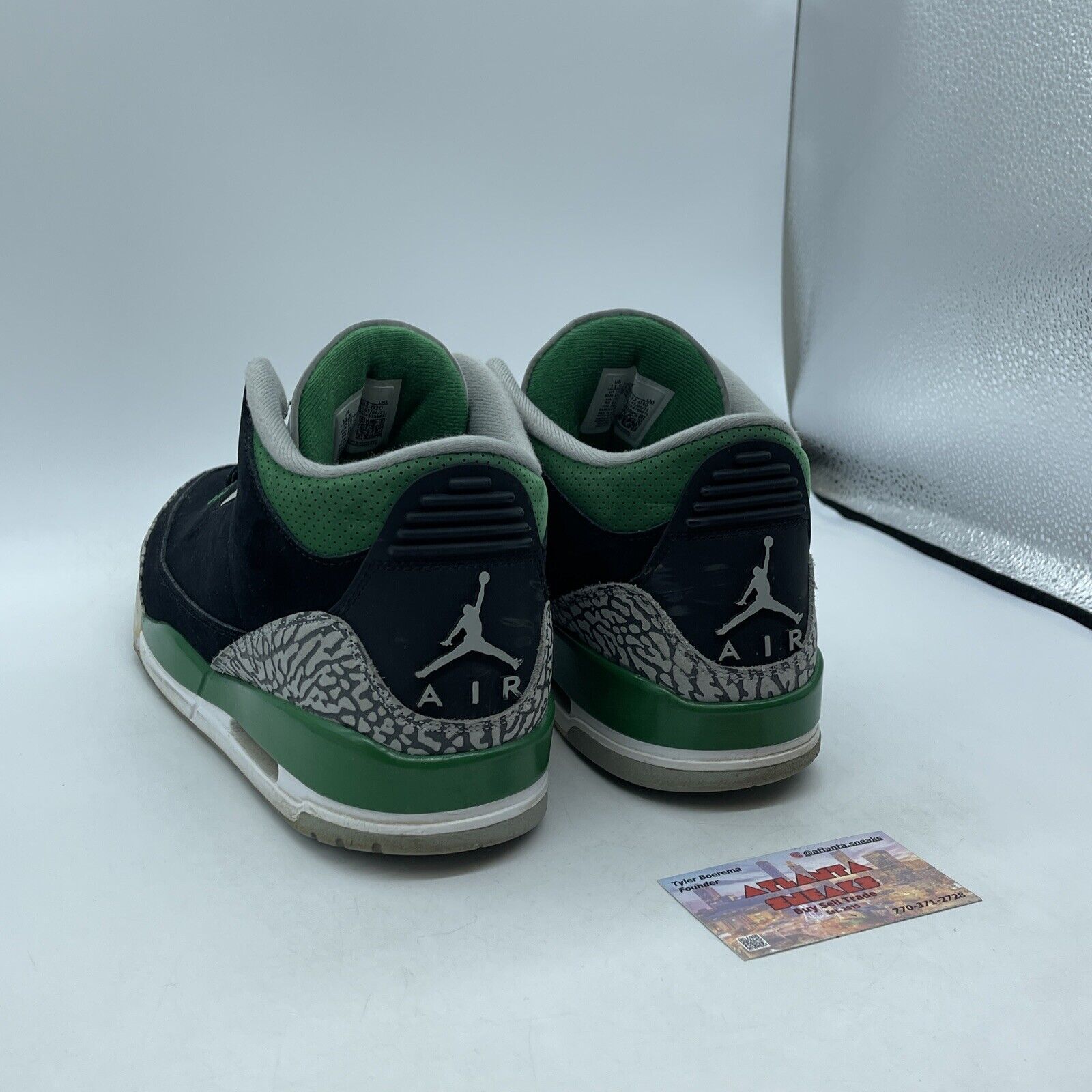 Size 11.5 - Jordan 3 Retro Mid Pine Green White Black Grey Suede (CT8532-030)