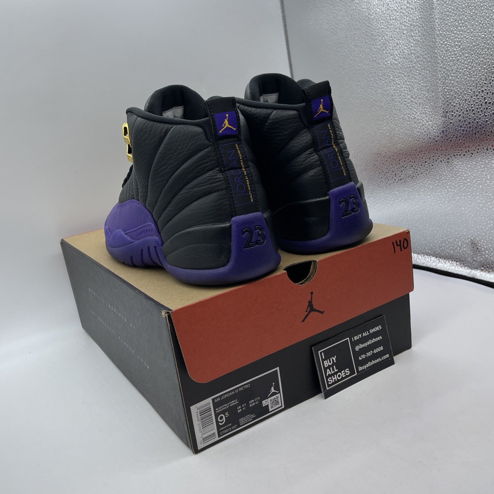 Size 9.5 - Jordan 12 Retro Mid Field Purple Black Leather (CT8013-057)