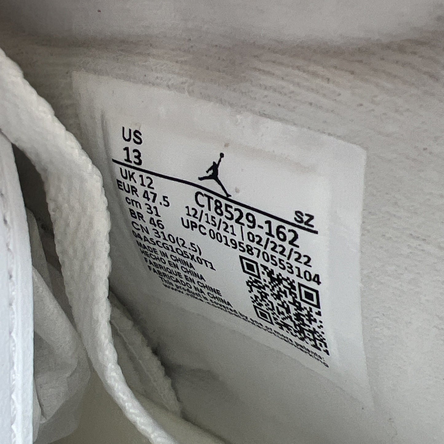 Size 13 - Air Jordan 6 White and University Red 2022 (CT8529-162)