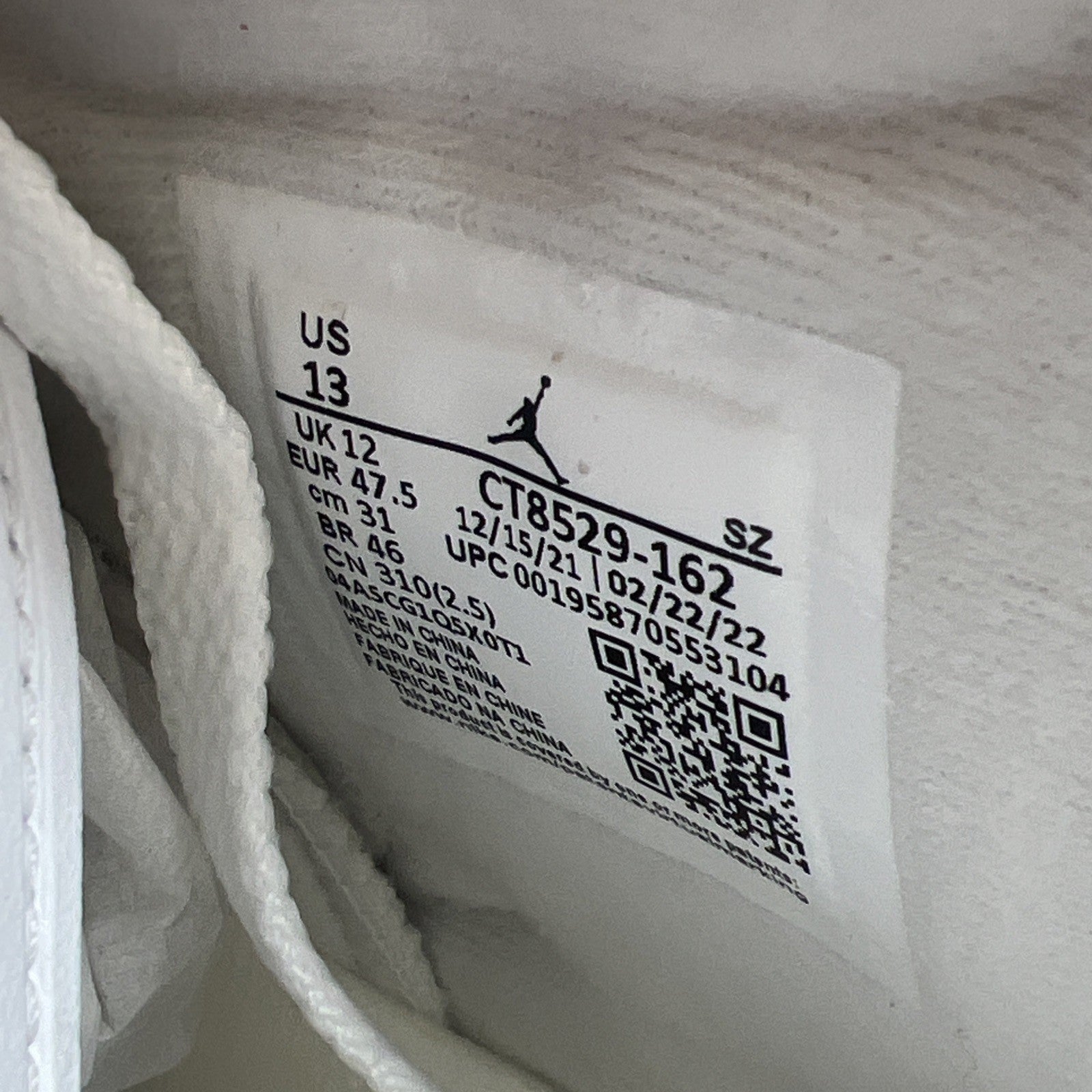 Size 13 - Air Jordan 6 White and University Red 2022 (CT8529-162)