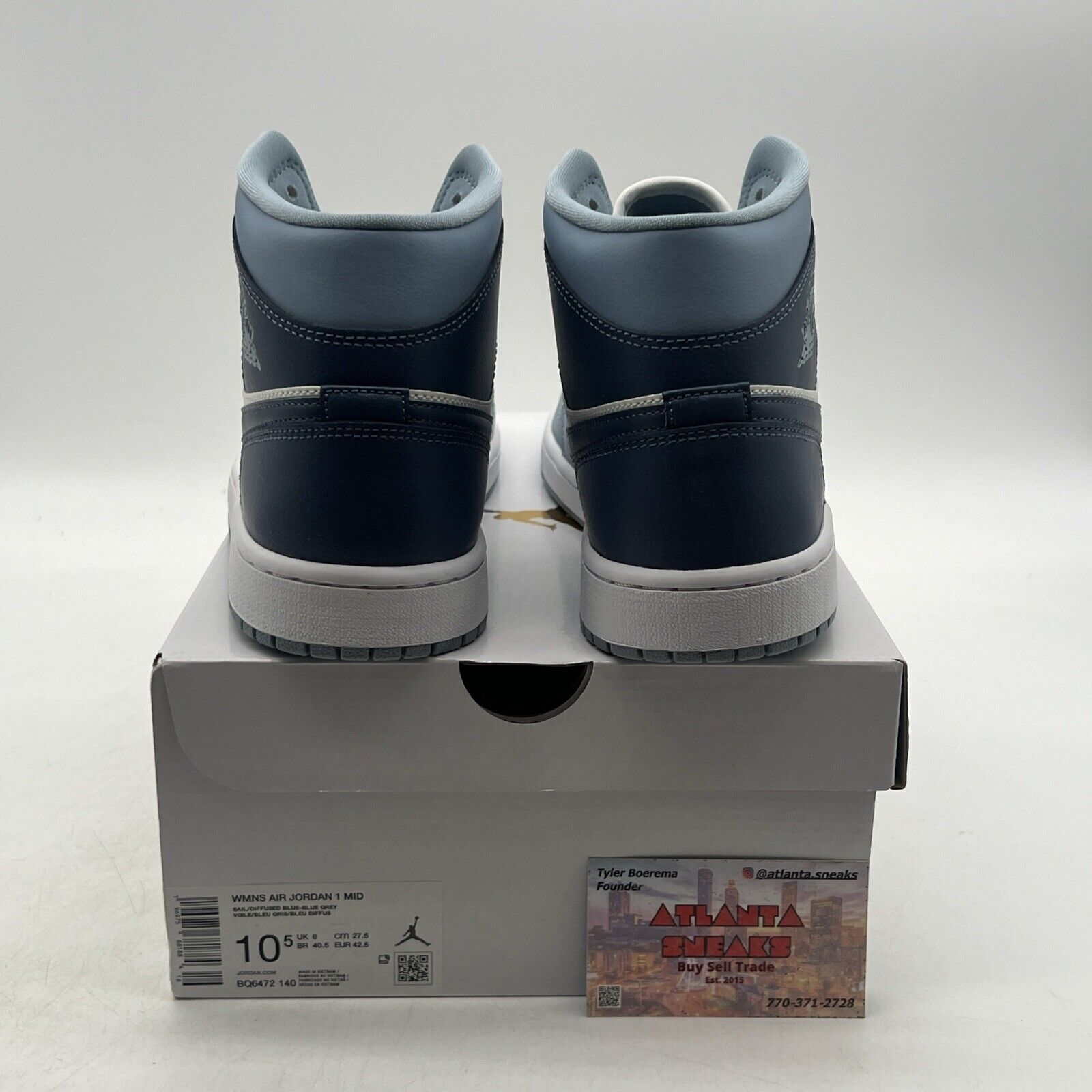 Size 10.5 - Air Jordan 1 Mid Diffused Blue W White Leather (BQ6472-140)