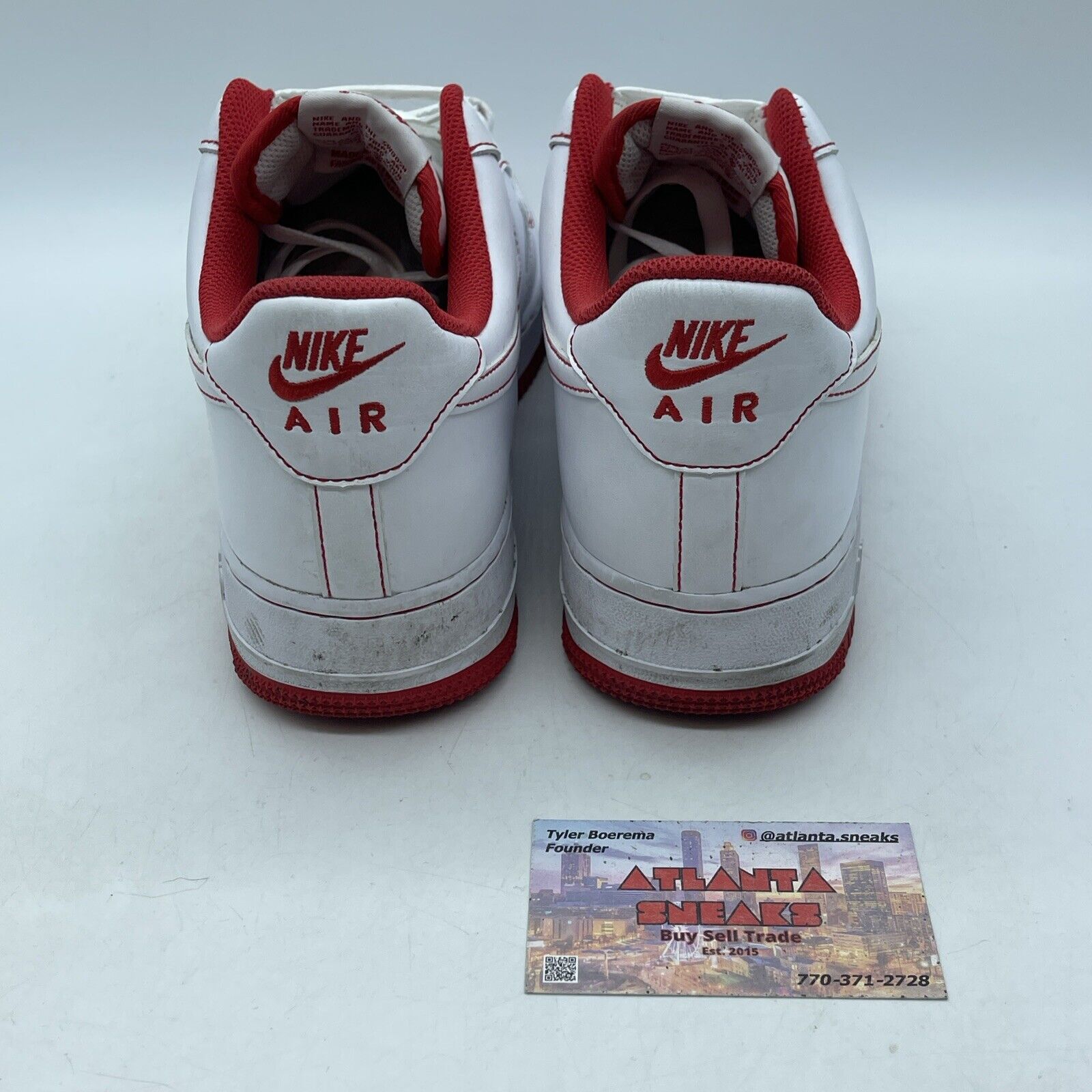 Size 10.5 - Nike Air Force 1 Contrast Stitch White University Red (CV1724-100)