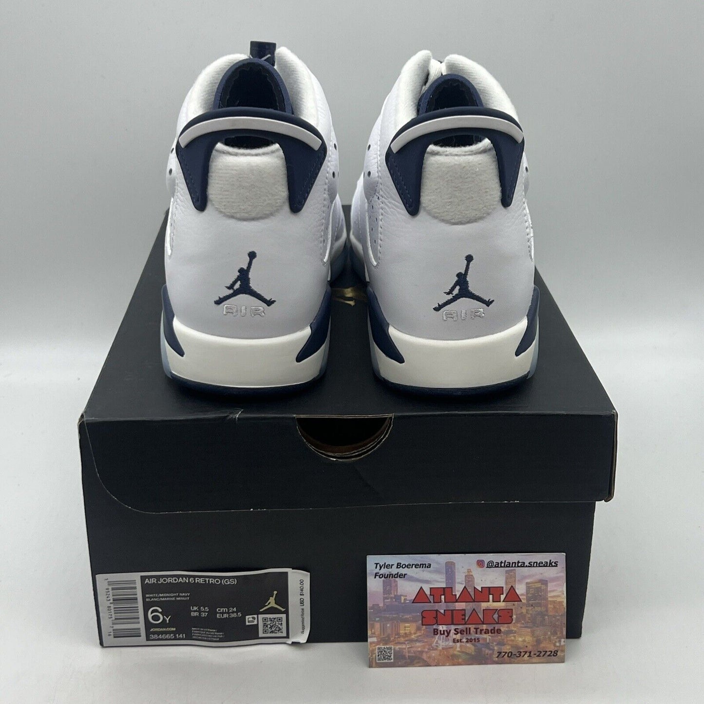 Size 6 - Jordan 6 Retro Midnight Navy Brand New Og All White Navy Blue Icey