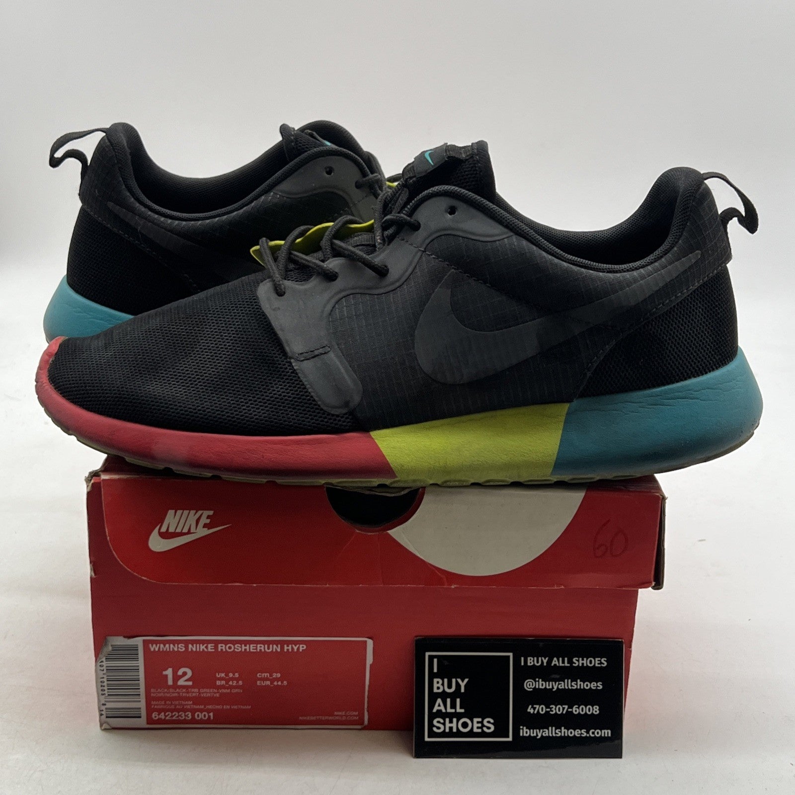 Size 12 - Nike Rosherun Hyp Black W (642233-001)