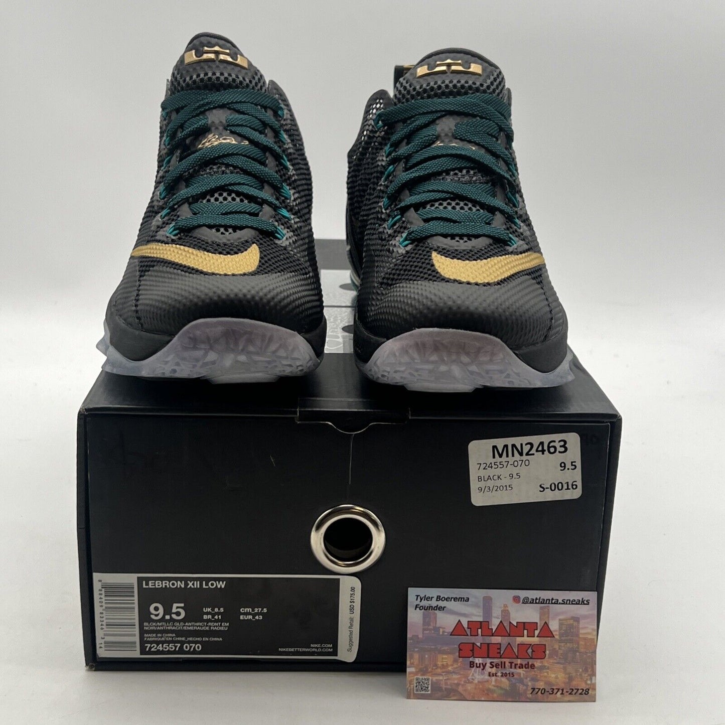 Size 9.5 - Nike LeBron 12 Low Carbon Fiber (724557-070)