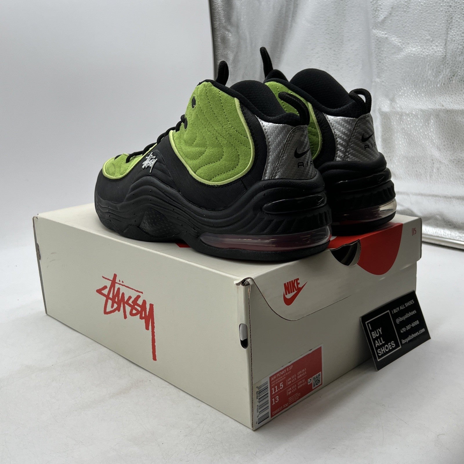 Size 11.5 - Nike Stussy x Air Penny 2 Vivid Green (DX6933-300)