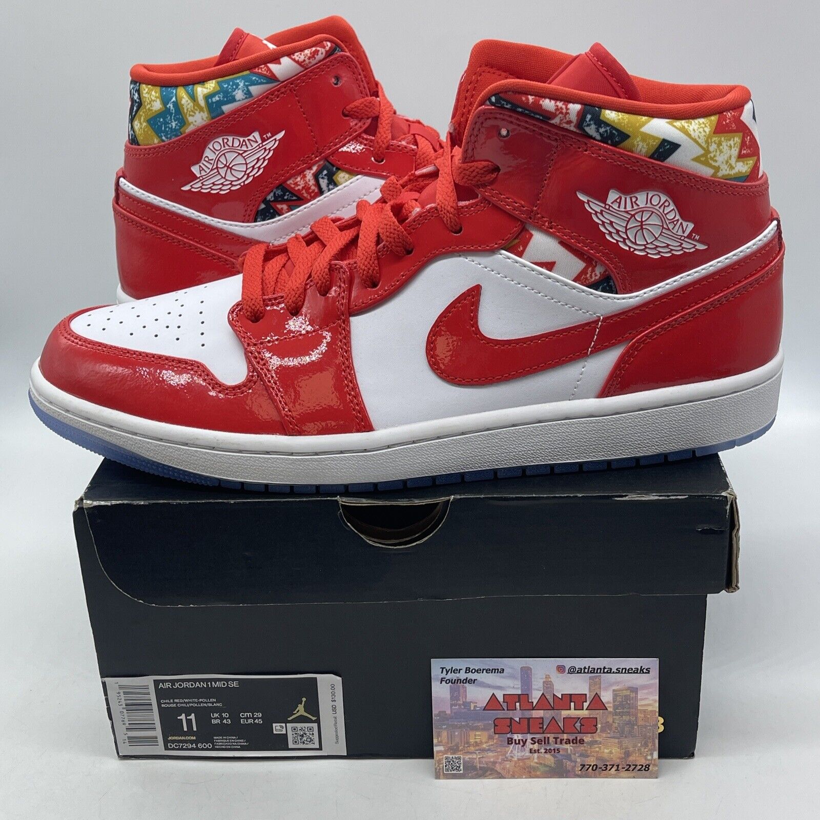 Size 11 - Air Jordan 1 Mid SE Barcelona Swearter White Red Leather (DC7294-600)