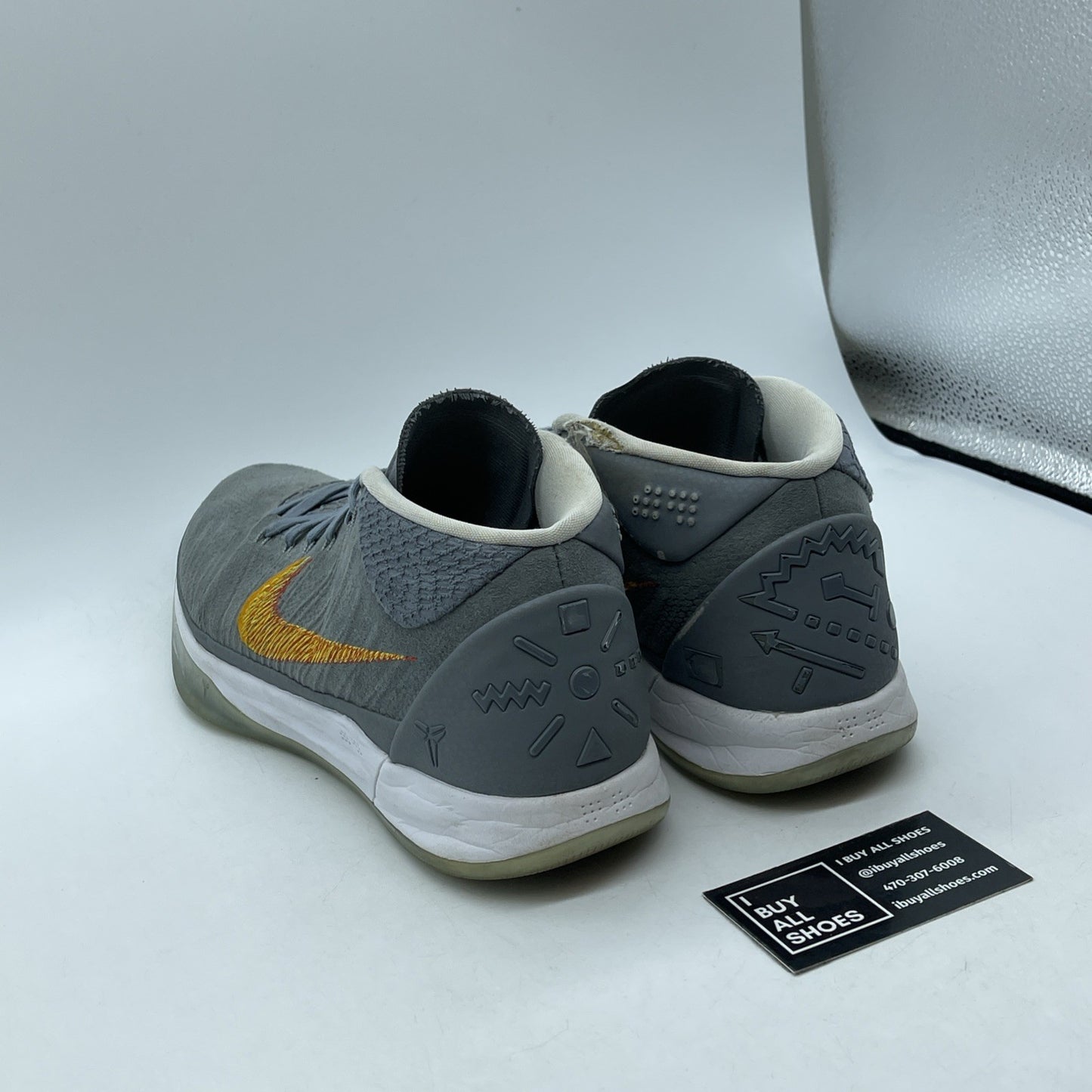 Size 11.5 - Nike Kobe A.D. Grey Snakeskin Red Orange Suede (922482-005)