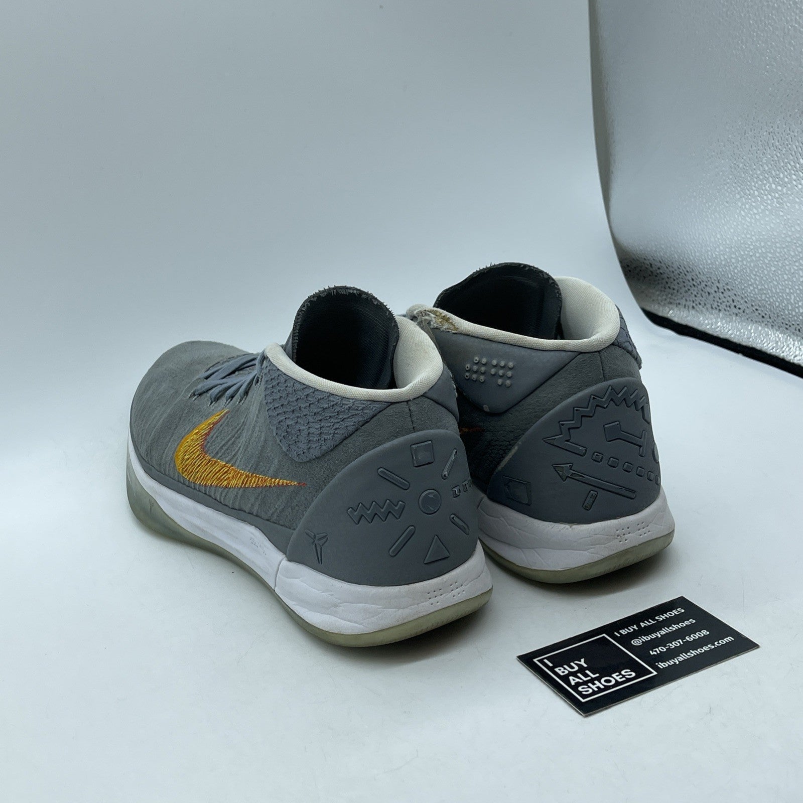 Size 11.5 - Nike Kobe A.D. Grey Snakeskin Red Orange Suede (922482-005)