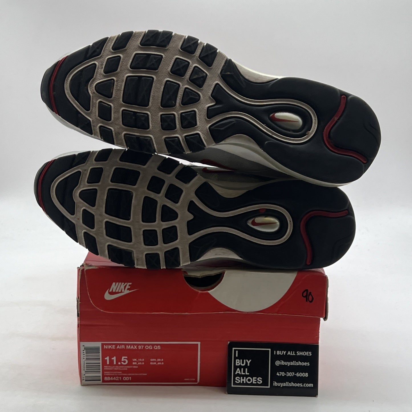 Size 11.5 - Nike Air Max 97 OG QS 2017 Silver Bullet (884421-001)