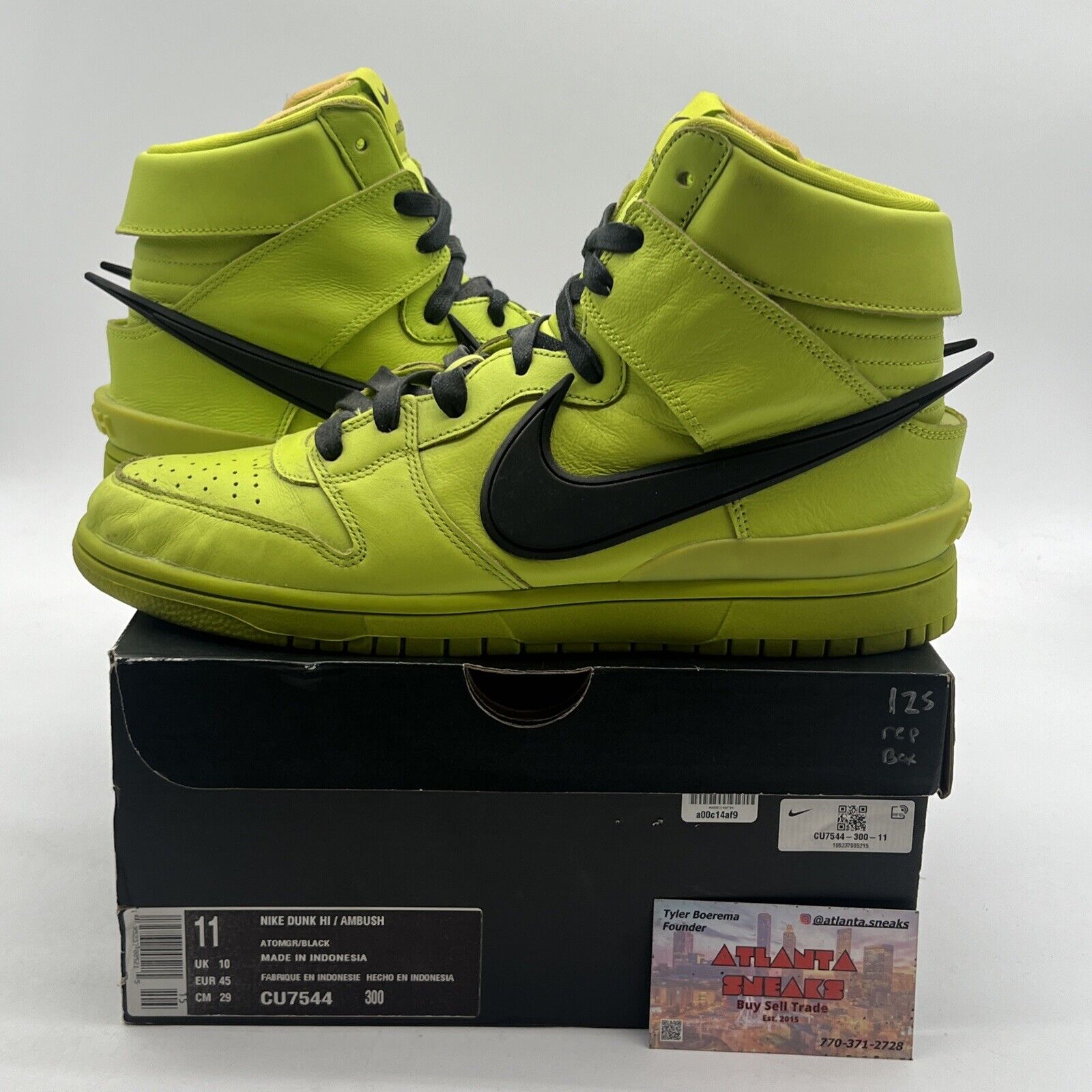 Size 11 - Nike AMBUSH x Dunk High Flash Lime (CU7544-300)