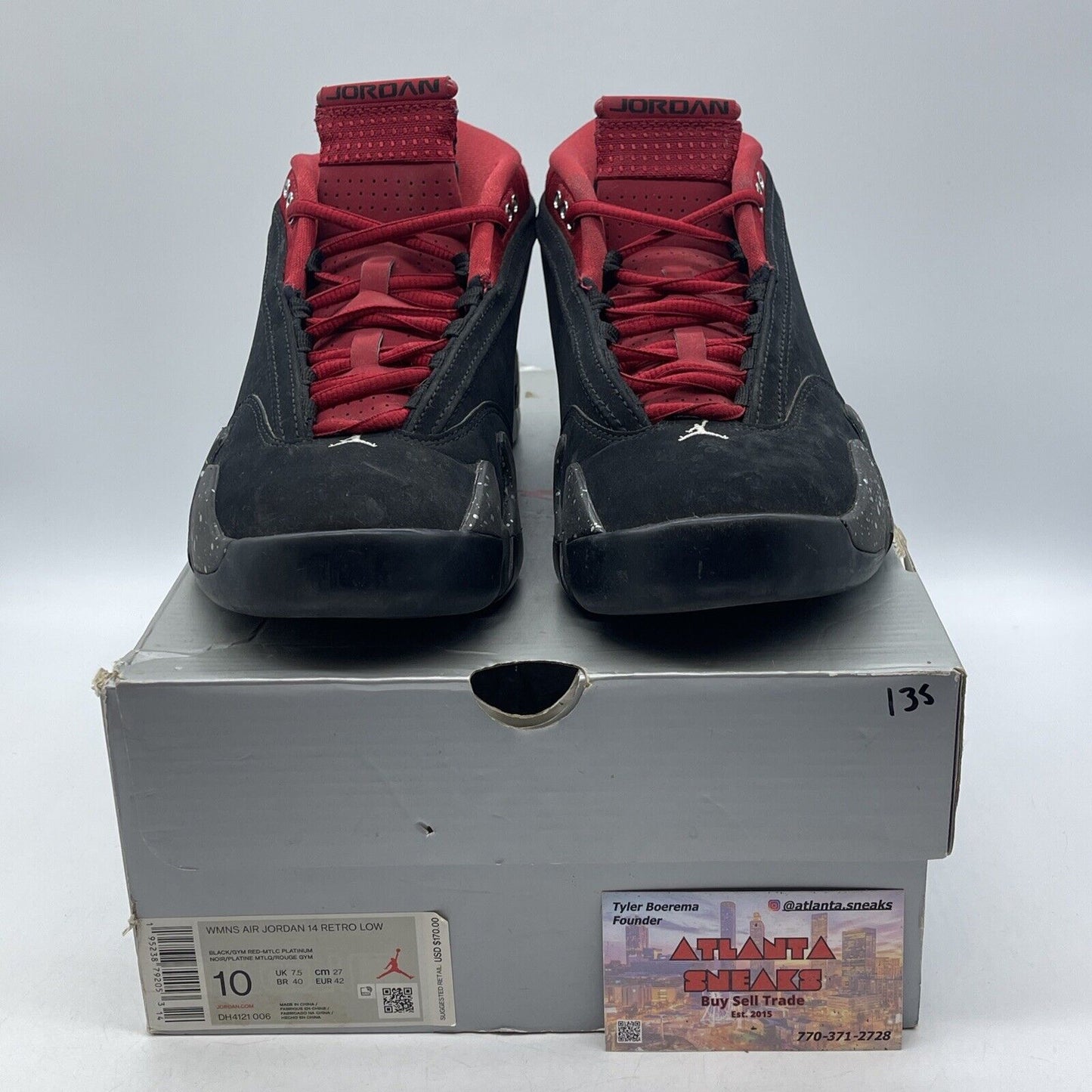 Size 10W - Air Jordan 14 Retro Low Red Lipstick Black Red Suede (DH4121-006)
