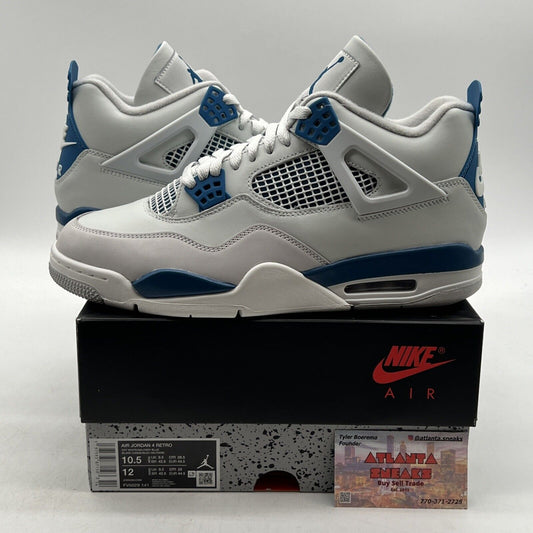 Size 10.5 - Air Jordan 4 Retro 2024 Military Blue White Leather (FV5029-141)