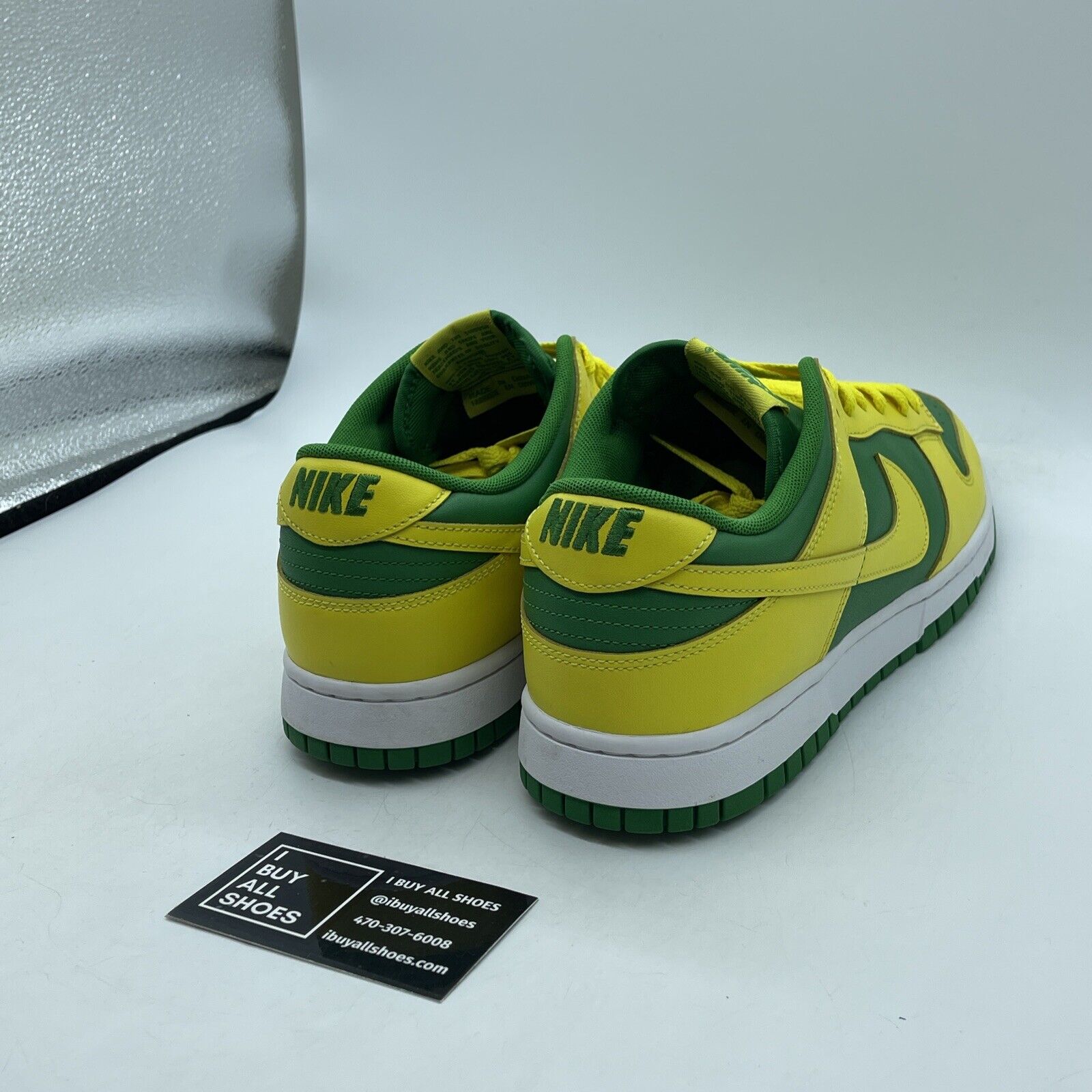 Size 10.5 - Nike Dunk Low Reverse Brazil Green Yellow White Leather (DV0833-300)