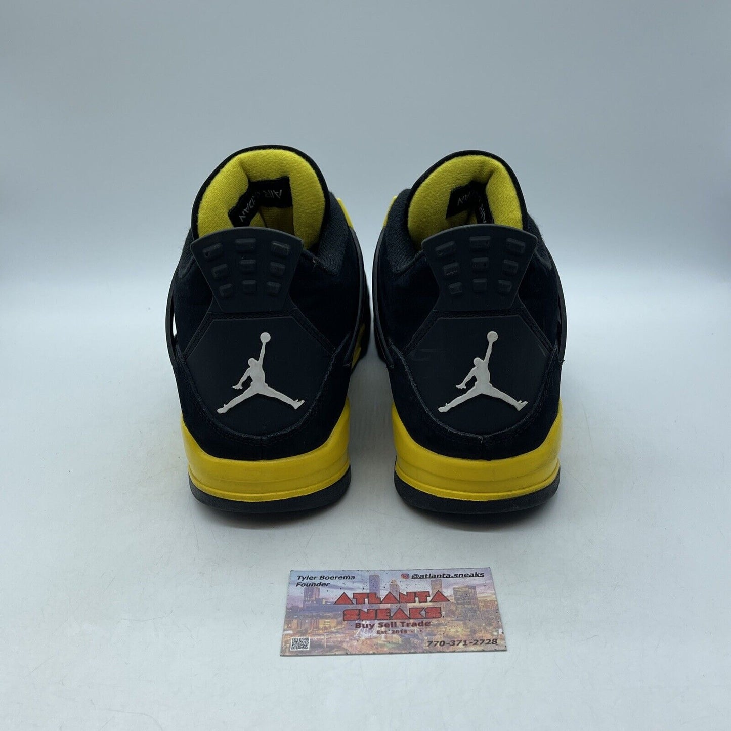 Size 9 - Jordan 4 Retro Mid Thunder Yellow White Leather Black Suede (DH6927-017