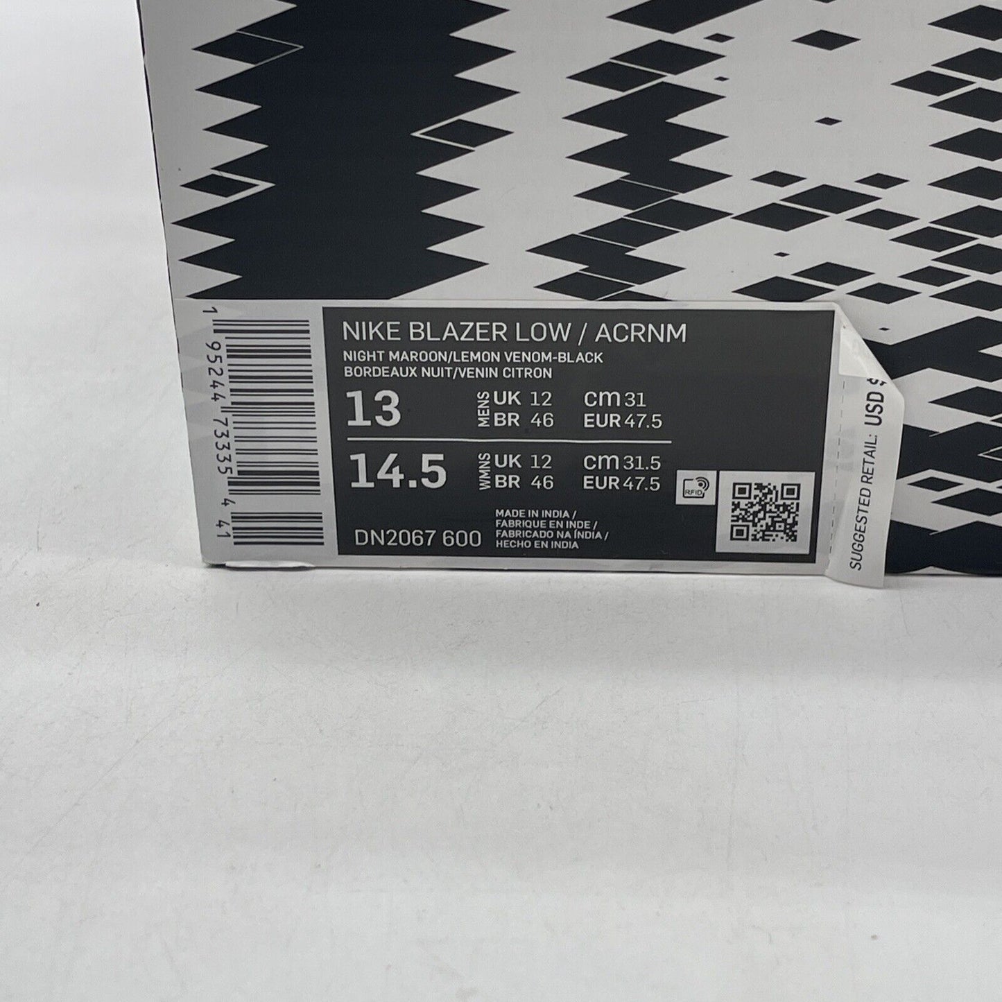 Size 13 - Nike Acronym x Blazer Low Night Maroon Black Suede Leather (DN2067-600