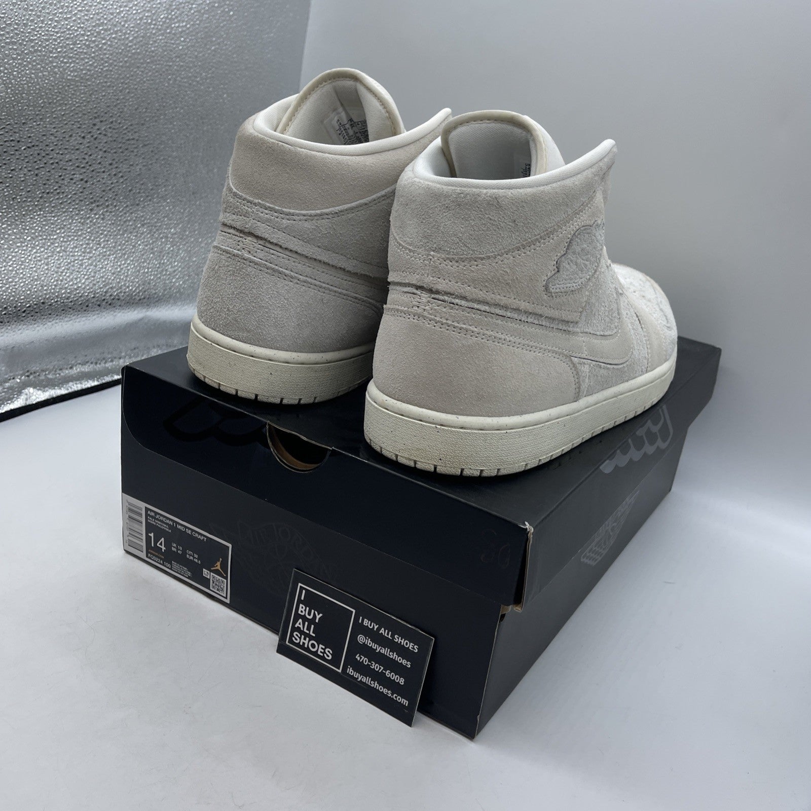 Size 14 - Air Jordan 1 SE Craft Mid Pale Ivory (FQ3224-100)