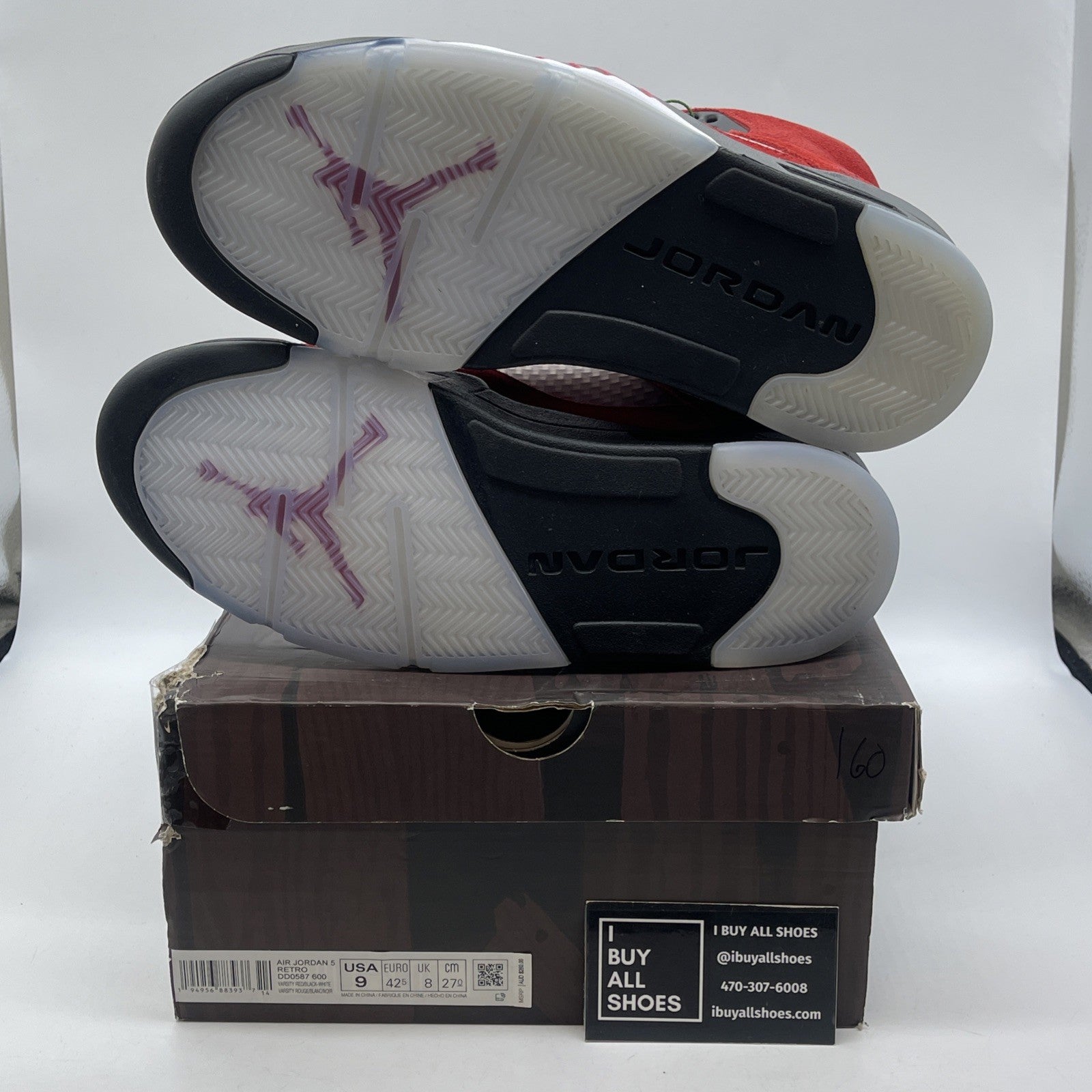 Size 9 - Jordan 5 Retro Mid Raging Bull Red Black Grey Suede (DD0587-600)