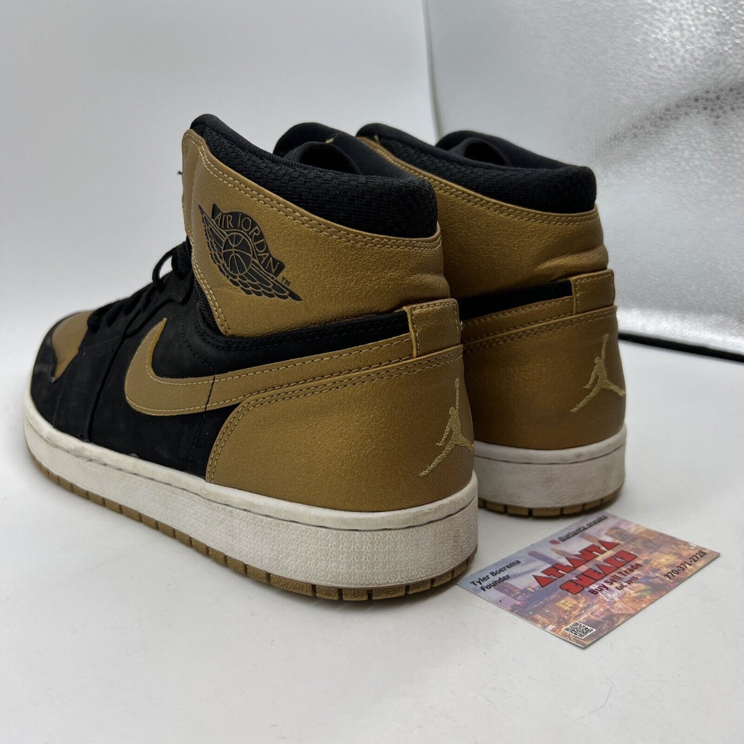 Size 11 - Air Jordan 1 Retro High Melo Black Gold White Suede (332550-026)