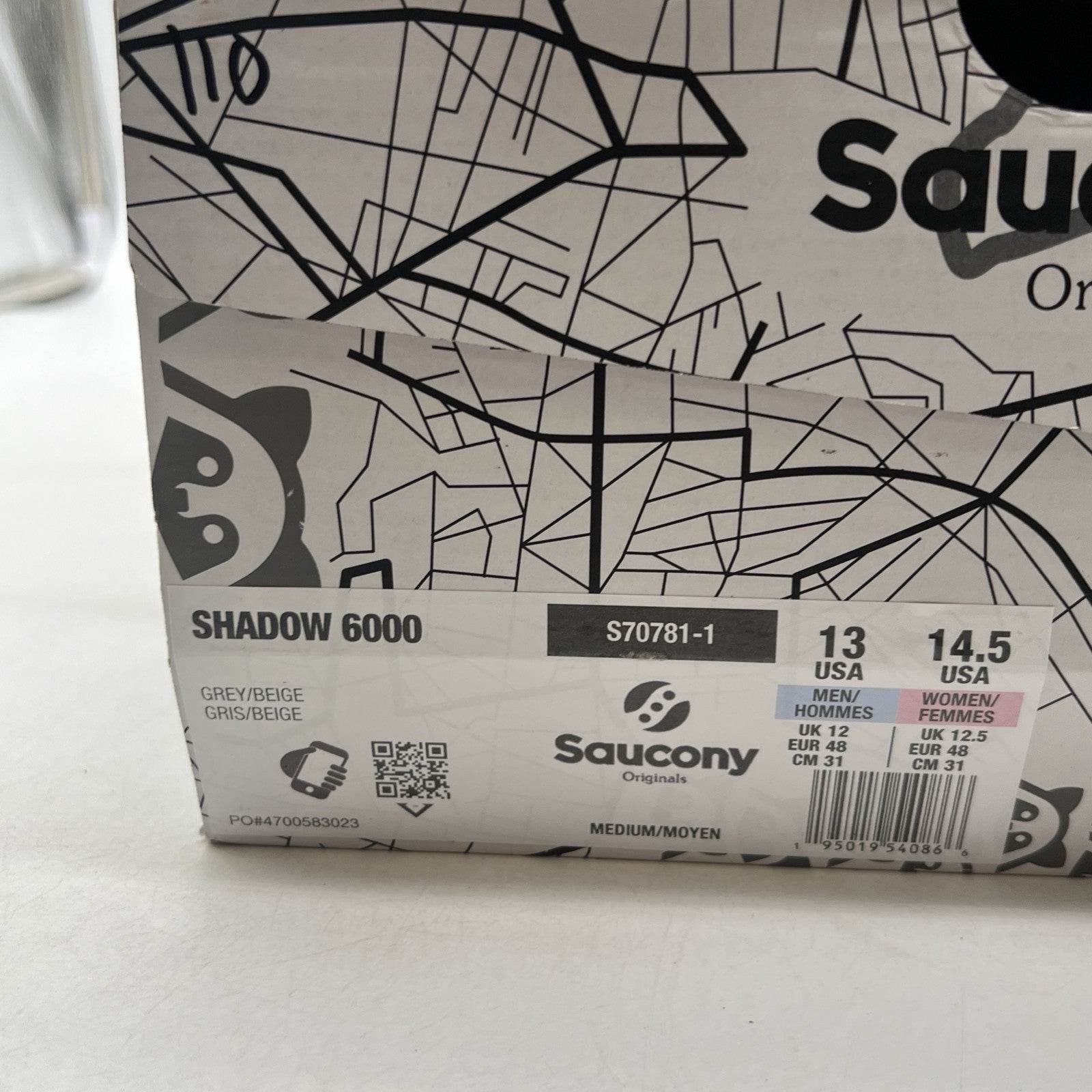 Size 13 - Saucony Shadow 6000 Good Manner Raccoon (S70781-1)