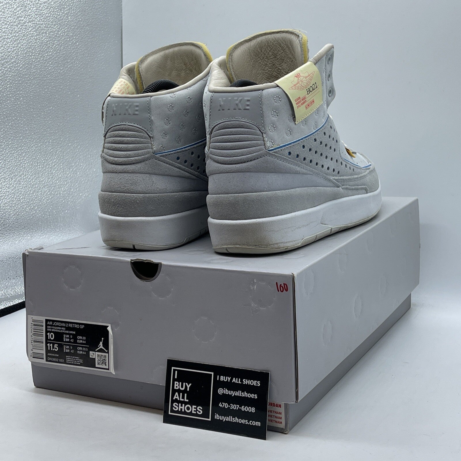 Size 10 - Jordan 2 Gray Fog 2022 Grey Blue White Suede Leather (DN3802-001)