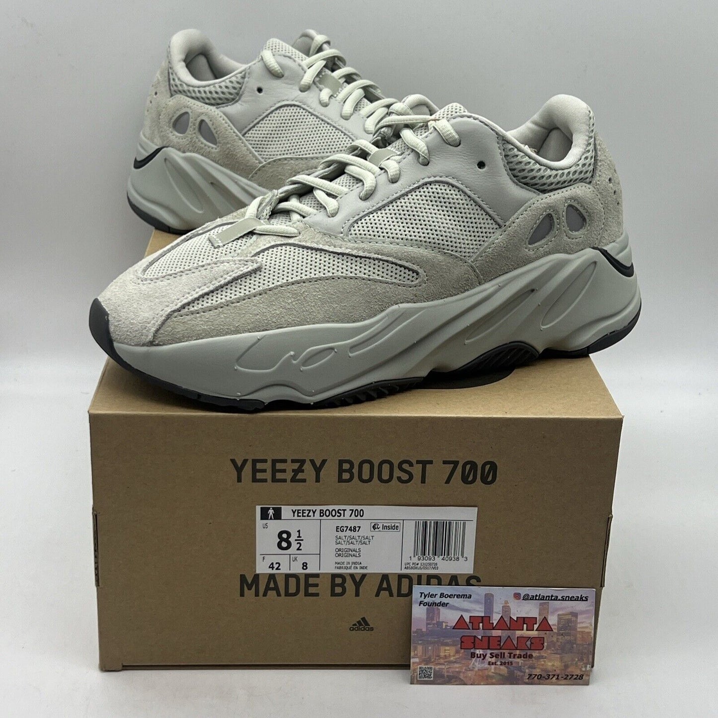 Size 8.5 - adidas Yeezy Boost 700 Salt Brand New Og All DS Suede Leather