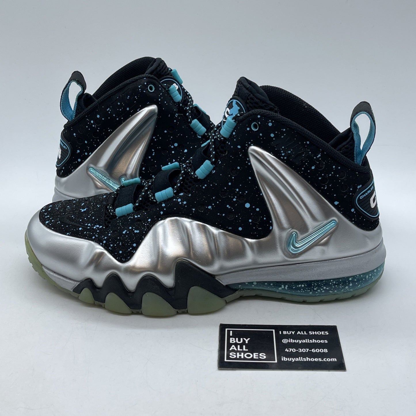Size 9 - Nike Barkley Posite Max Splatter Black Grey Suede (555097-040)