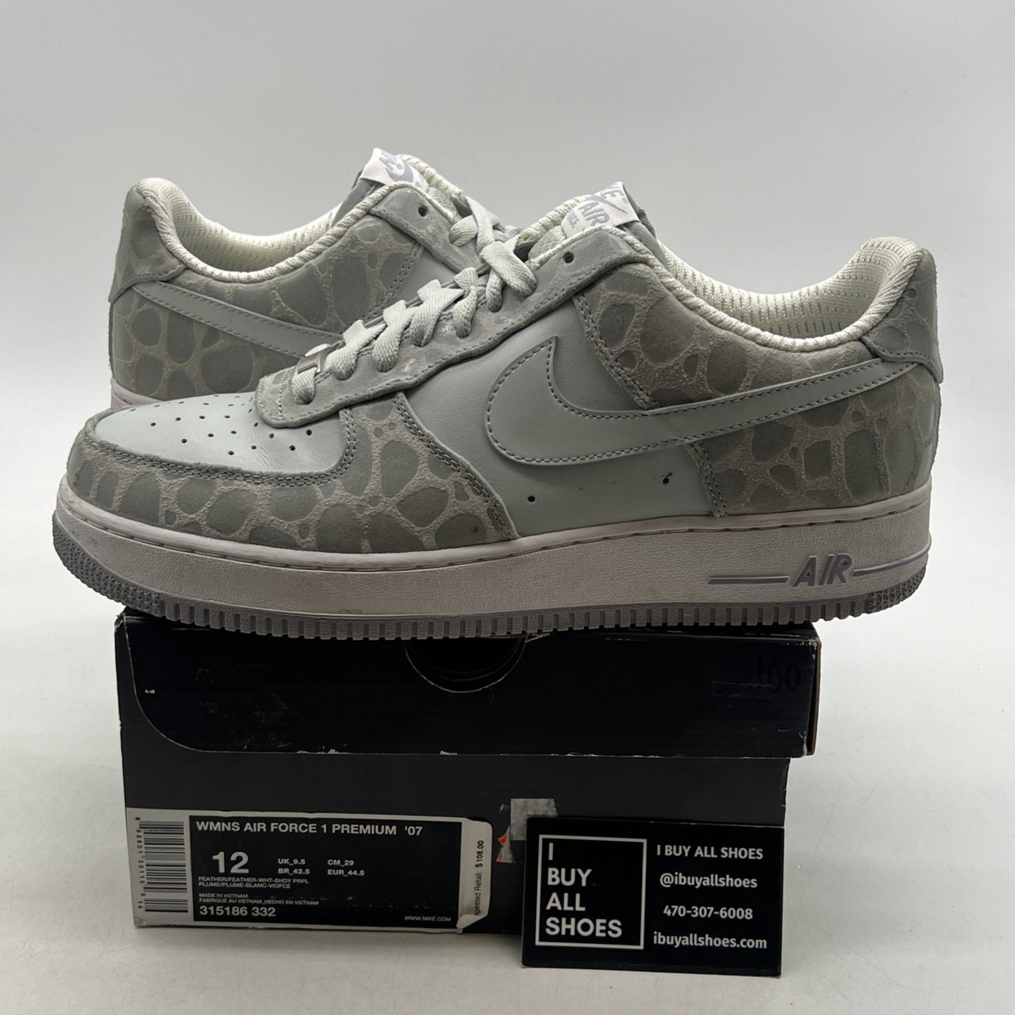 Size 12 - Nike Air Force 1 '07 Low Gray W (315186-332)