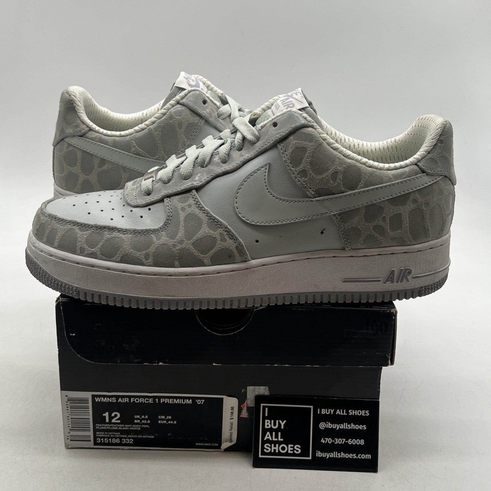 Size 12 - Nike Air Force 1 '07 Low Gray W (315186-332)