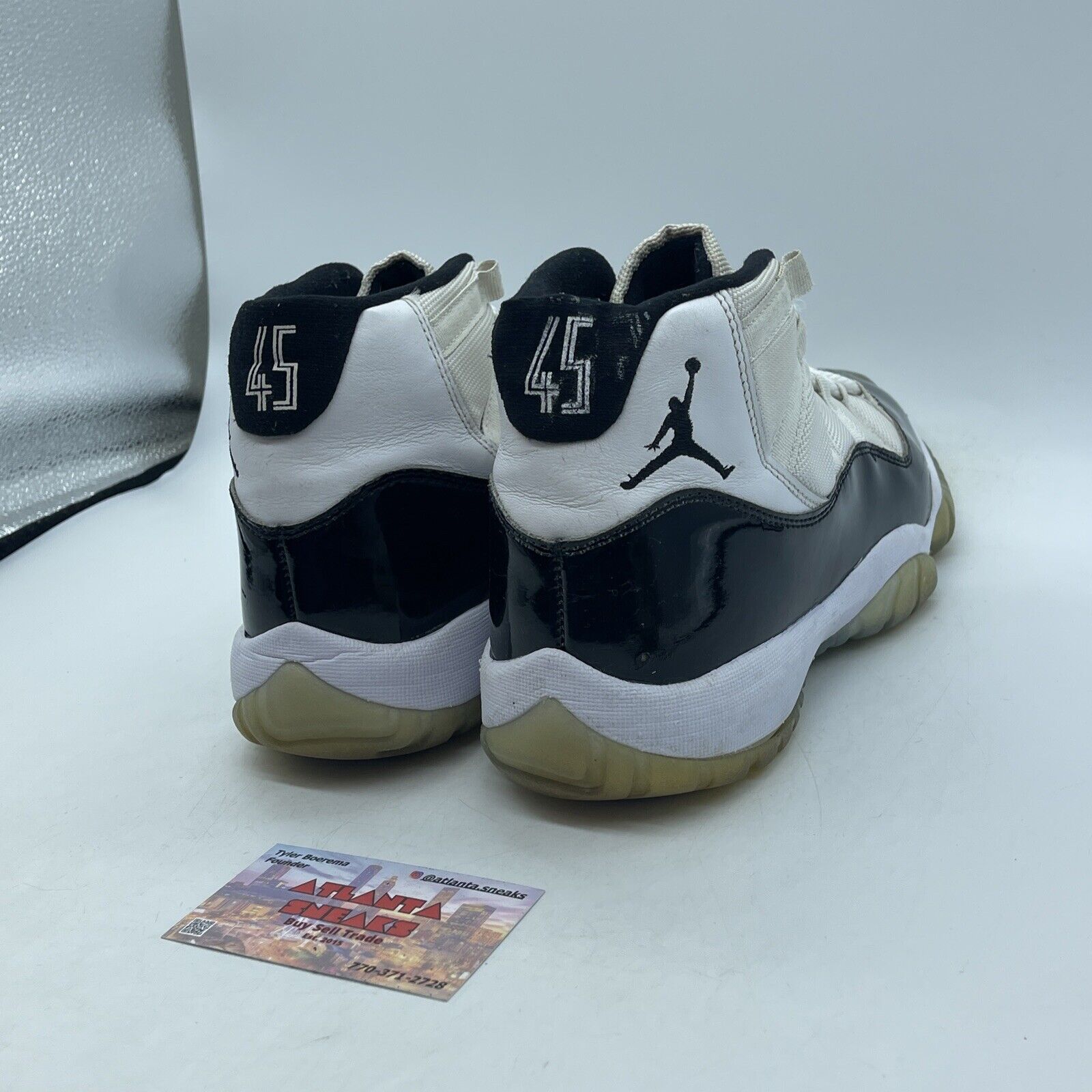 Size 9.5 - Jordan 11 Retro High Concord Black White Suede Leather (378037-100)