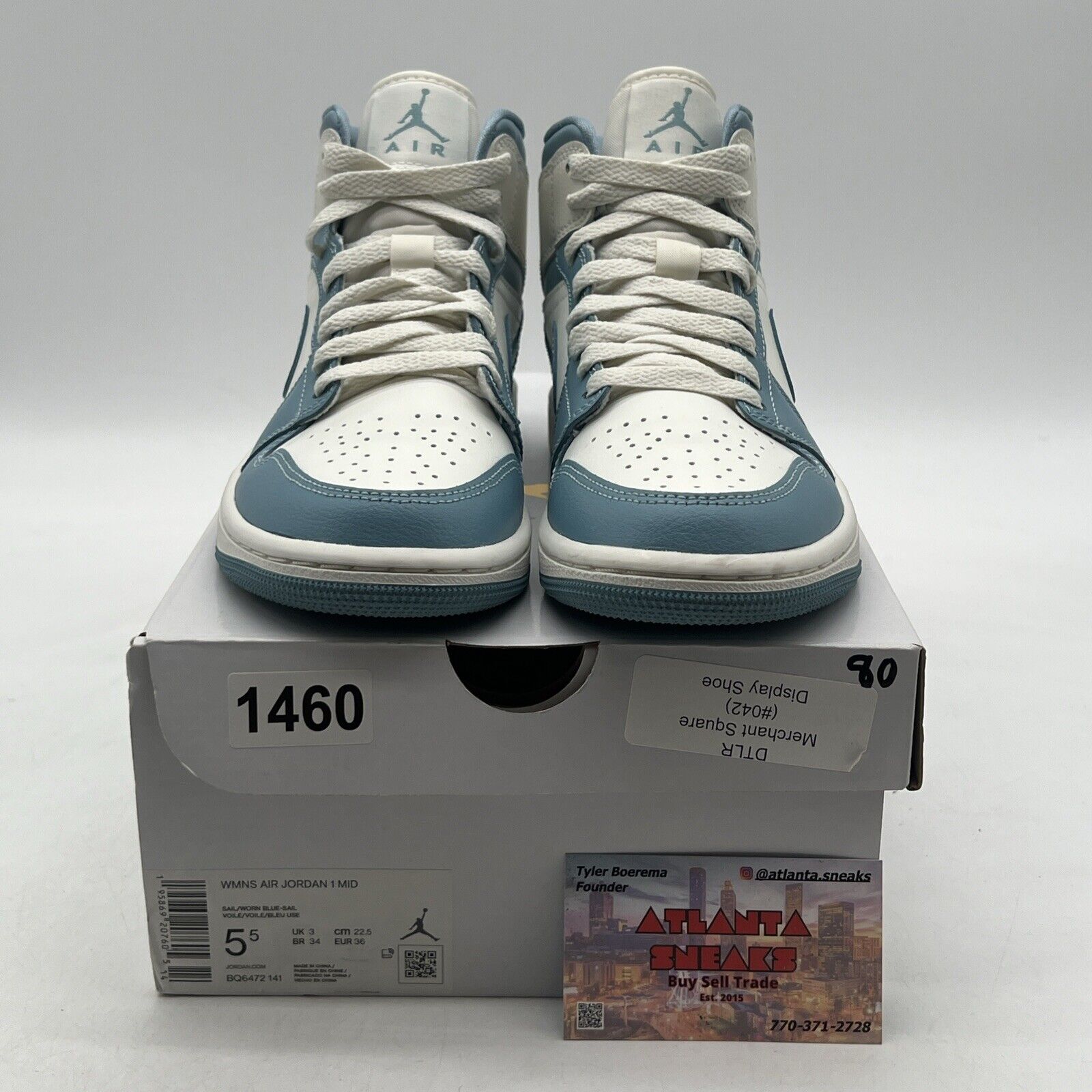 Size 5.5 - Air Jordan 1 Mid University Blue W (BQ6472-141)